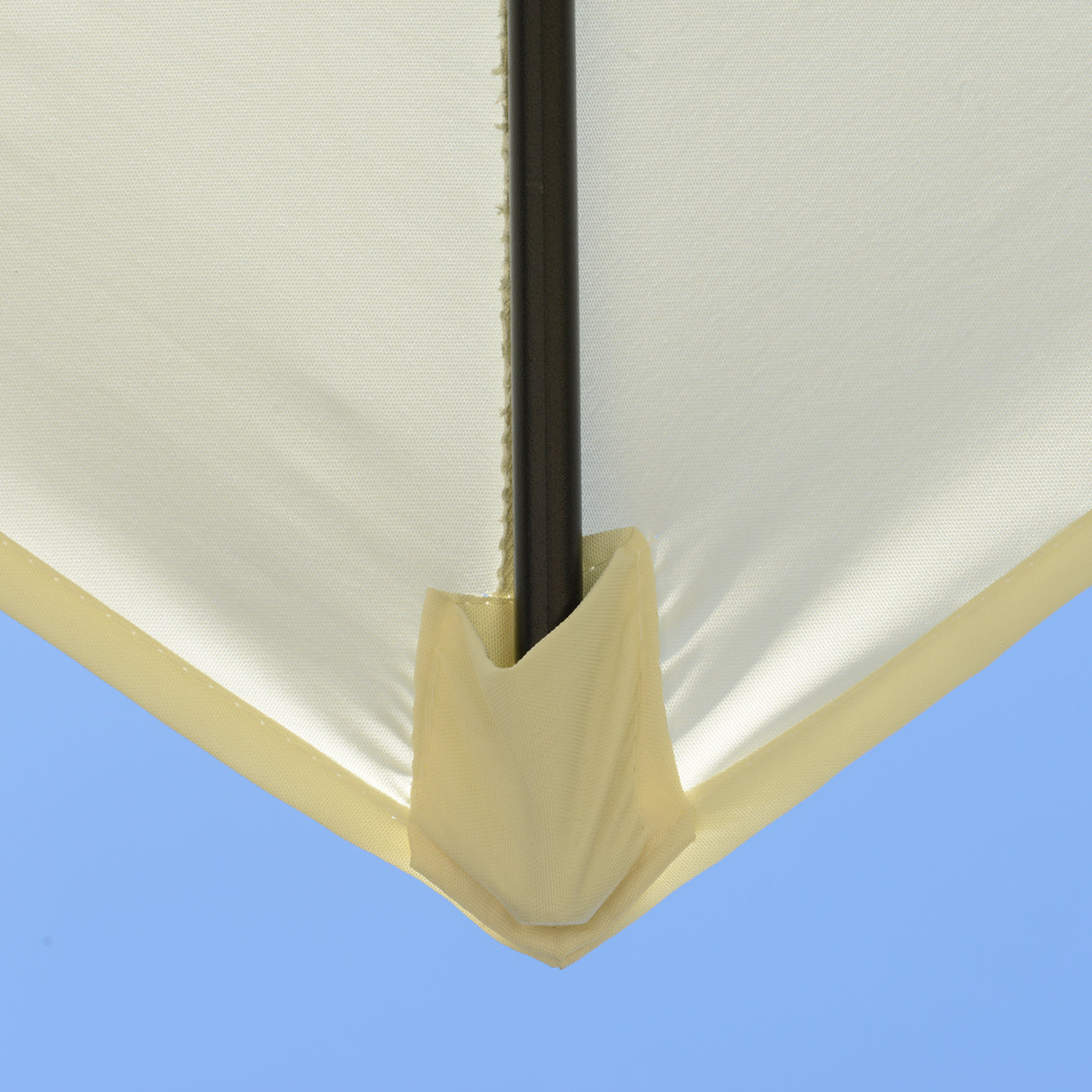 easycomfort easycomfort ombrellone da giardino 2 6x2 5 m anti uv protezione 30 con testa inclinabile palo in alluminio e 6 stecche bianco crema