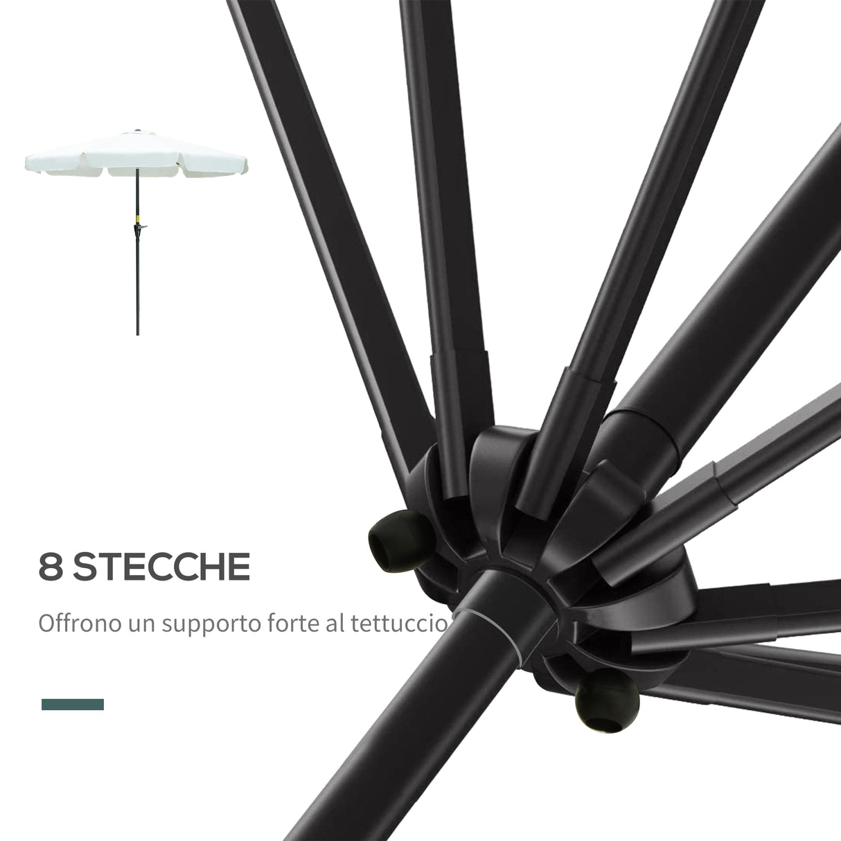 easycomfort easycomfort ombrellone da giardino e terrazza 2 7x2 5 m rotondo con testa inclinabile e resistente ai raggi uv 50 beige