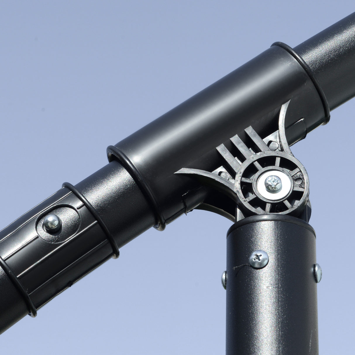 easycomfort easycomfort ombrellone da giardino a braccio in metallo e poliestere con apertura a manovella 2 7x2 7 m beige