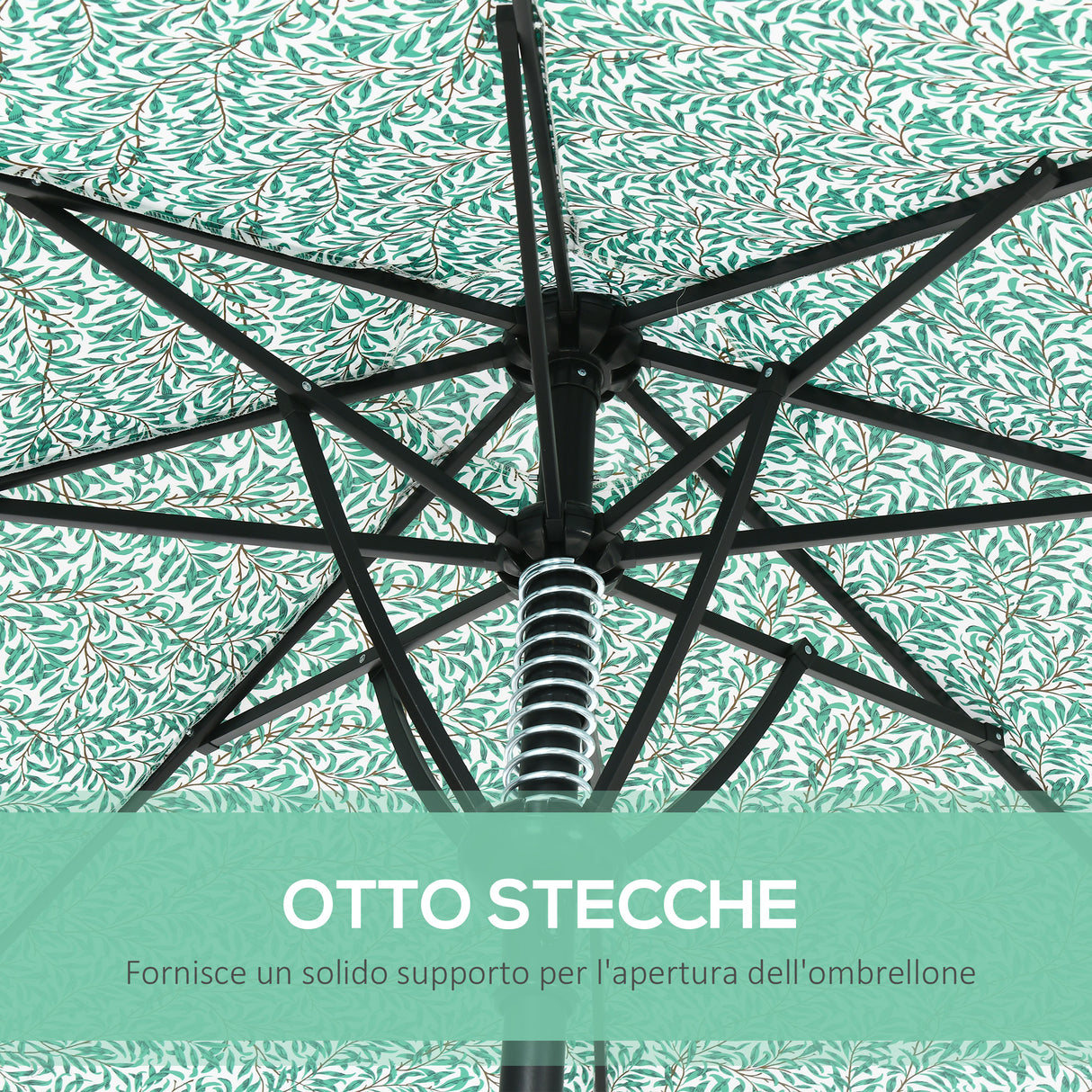 easycomfort easycomfort ombrellone da giardino 3x2 5 m in metallo a 2 sezioni con 8 stecche e copertura in poliestere
