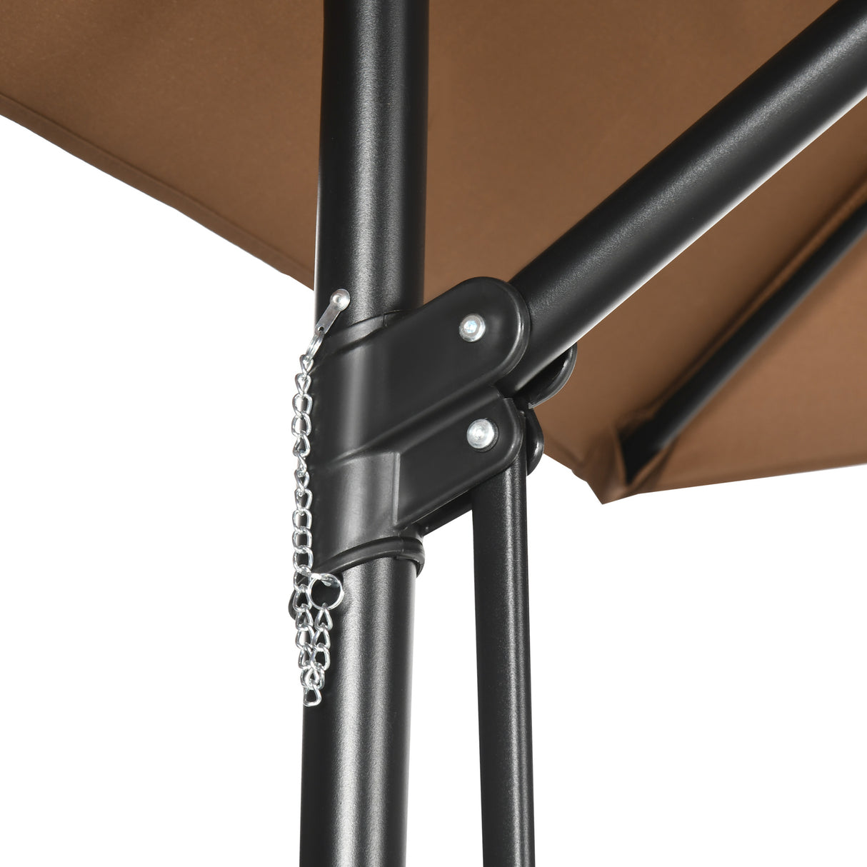 easycomfort easycomfort ombrellone da giardino 3x2 5 m in metallo e poliestere a 6 stecche con base a croce marrone