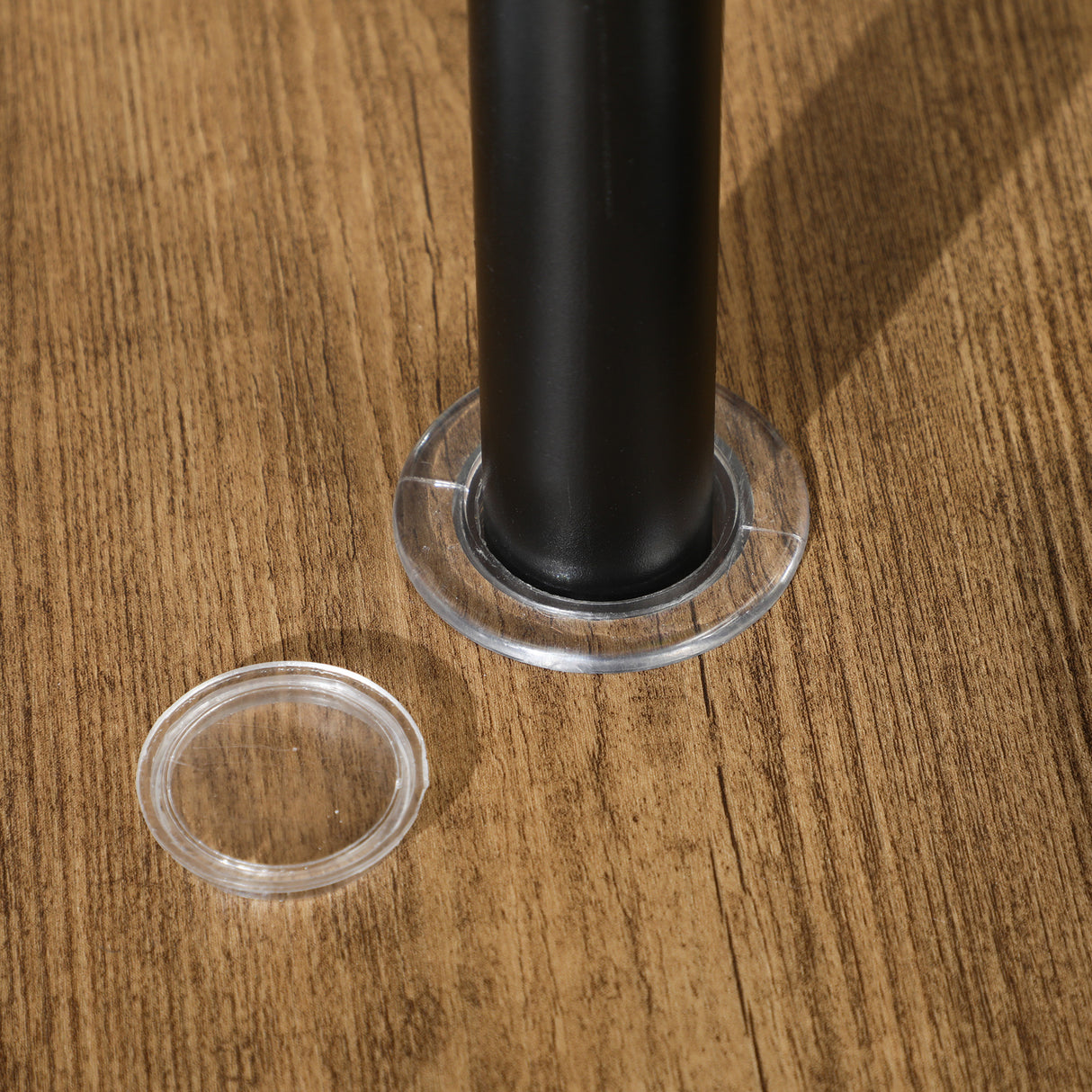 easycomfort easycomfort tavolo da giardino marrone per 4 persone con foro centrale per ombrellone 94l x 94p x 71a cm