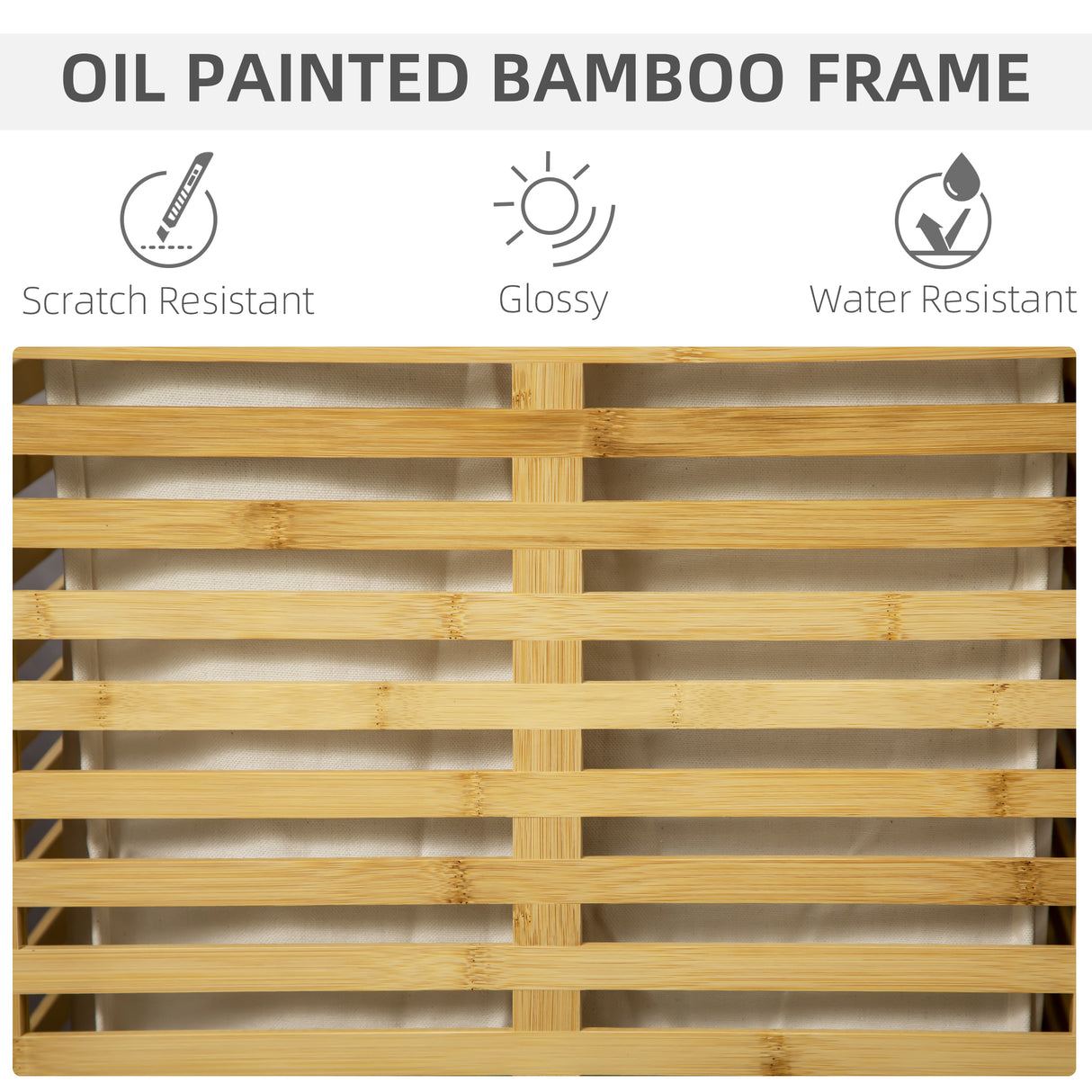 easycomfort easycomfort cesto portabiancheria in bambu con coperchio e sacca in poliestere removibile e lavabile 44x37x62 5 cm color legno