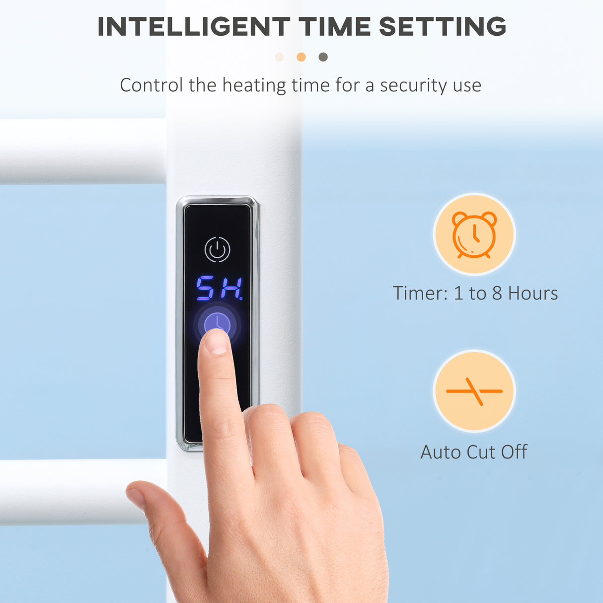 easycomfort easycomfort scaldasalviette elettrico a 8 barre con timer e controllo temperatura 50x45x80 cm bianco