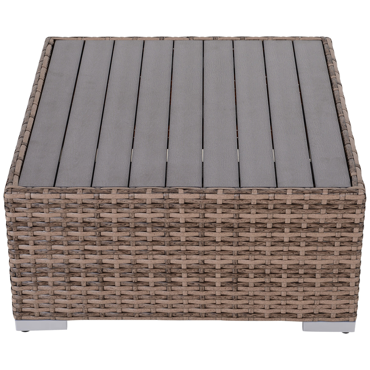easycomfort easycomfort salotto da giardino in rattan da 7 pezzi con tavolino e divano modulabile con cuscini grigio