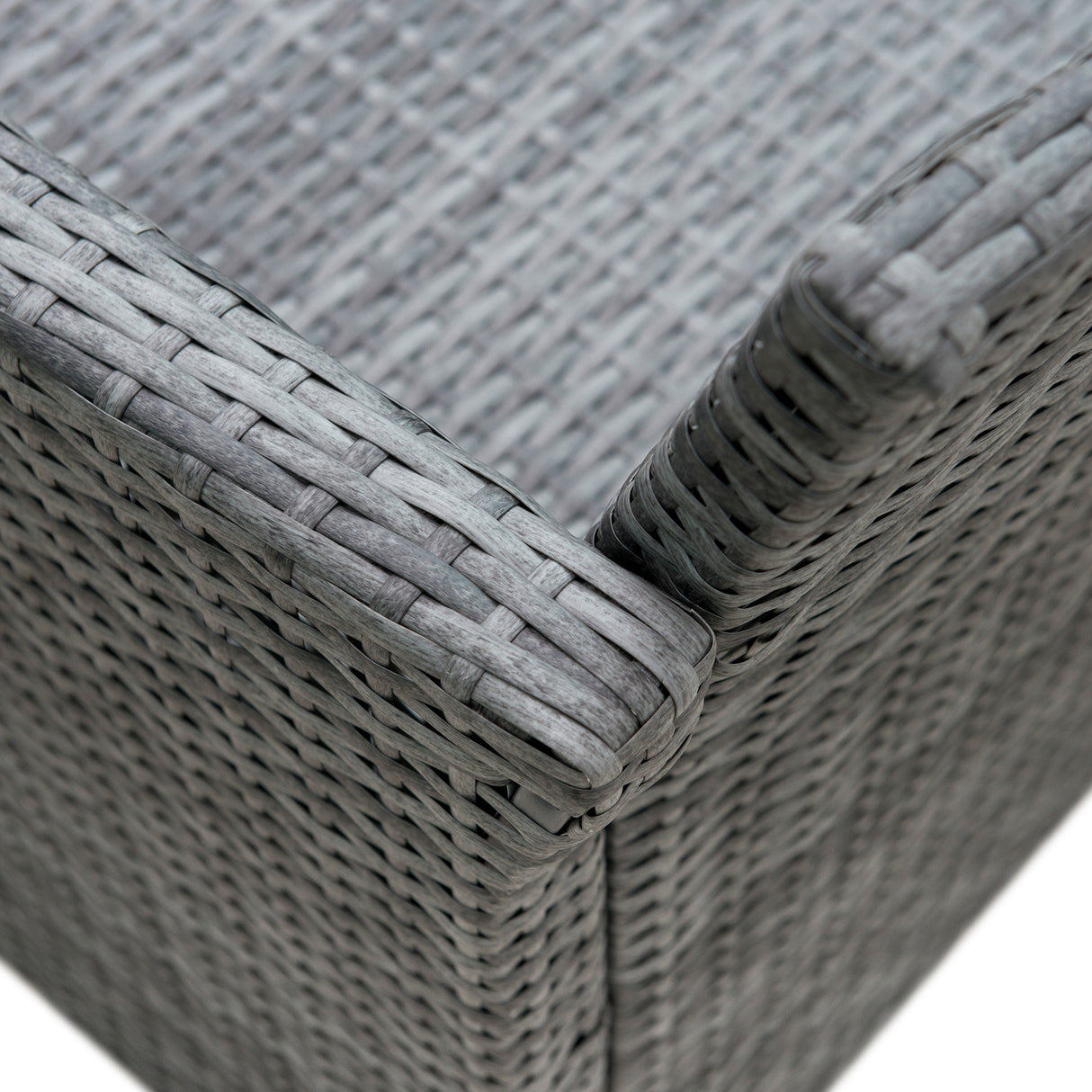 easycomfort easycomfort set mobili da giardino in pe rattan grigio divano con 2 poltroncine e tavolino