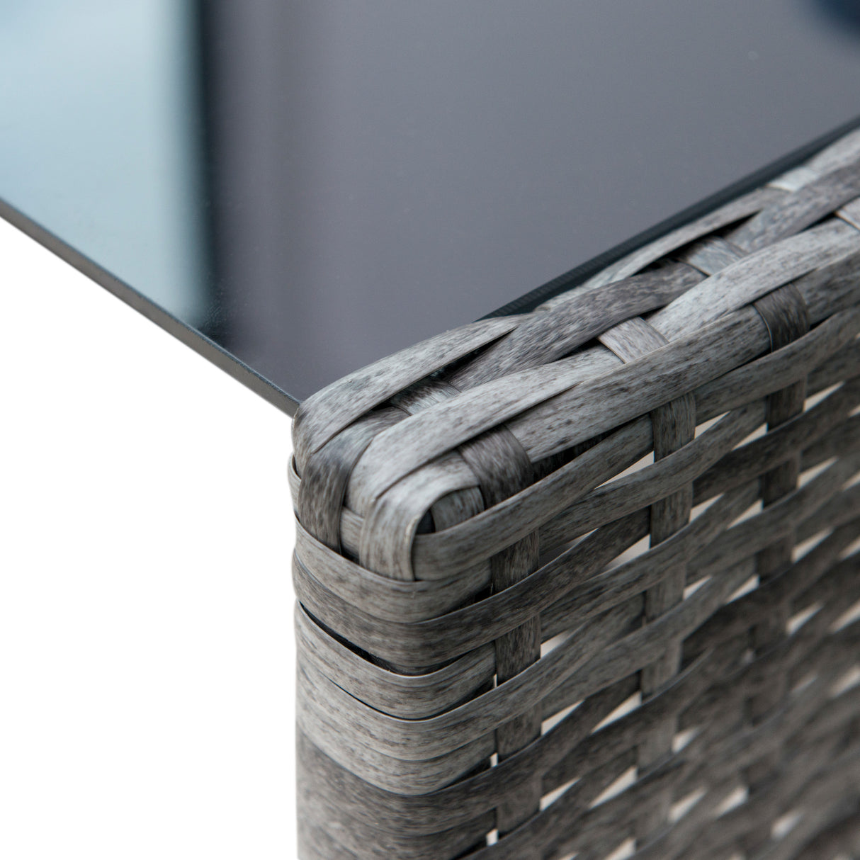 easycomfort easycomfort set mobili da giardino in pe rattan grigio divano con 2 poltroncine e tavolino