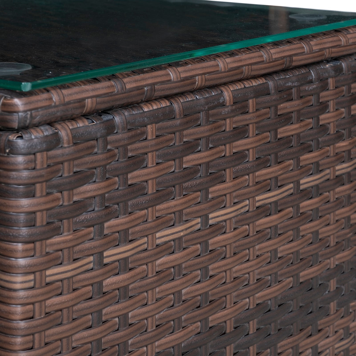 easycomfort easycomfort set arredo per esterni in pe rattan divanetti e tavolino con piano in vetro marrone