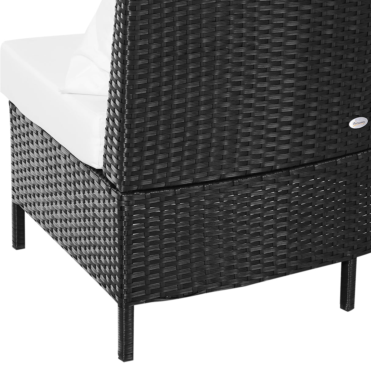 easycomfort easycomfort mobili da giardino in rattan nero con cuscini bianchi set 5 pezzi con tavolino