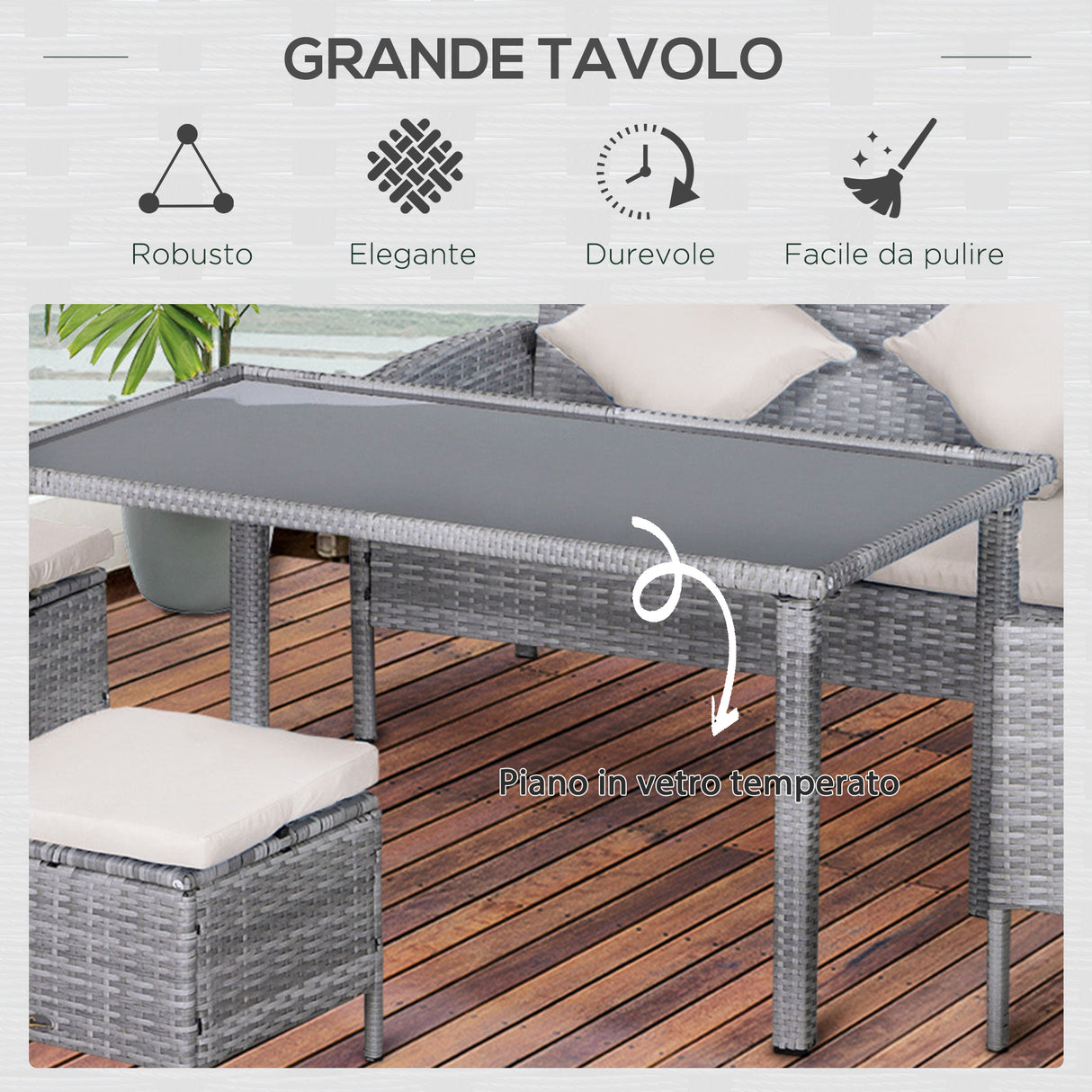 easycomfort easycomfort set mobili da giardino in pe rattan con 2 divani 1 tavolino 2 sgabelli grigio