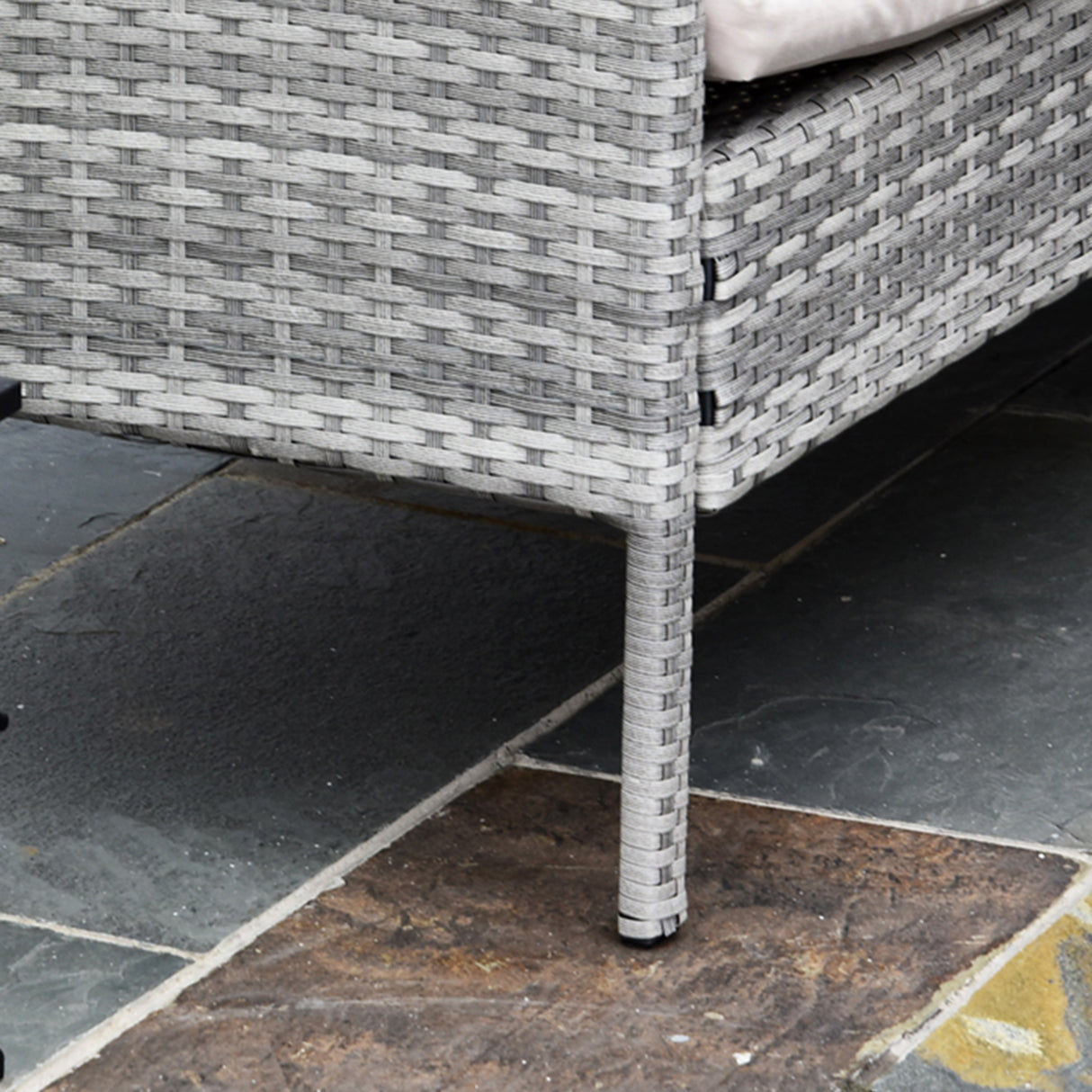 easycomfort easycomfort set mobili da giardino in pe rattan con 2 divani 1 tavolino 2 sgabelli grigio