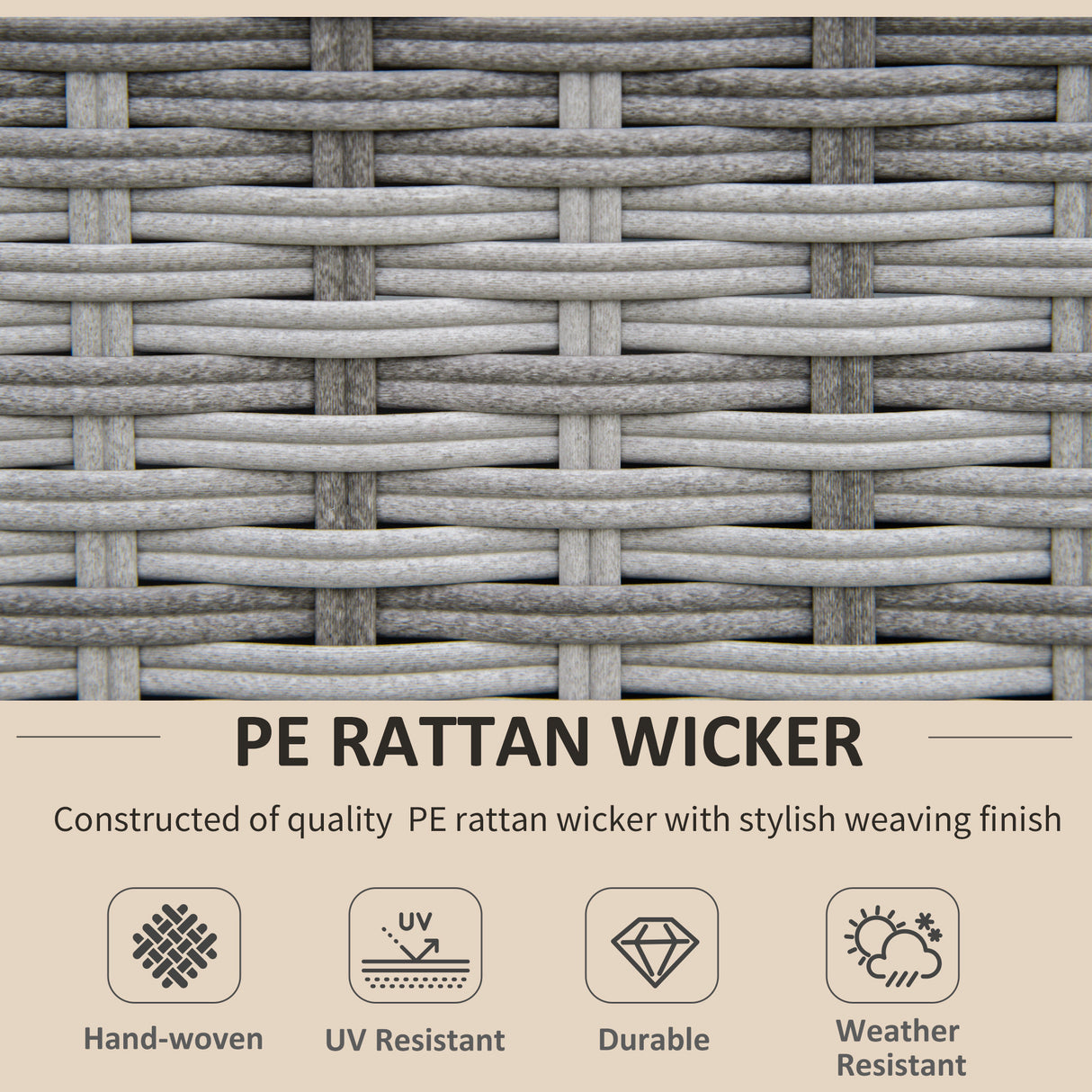 easycomfort easycomfort salotto da giardino in rattan pe da 8 pezzi con poltrone tavolini e sgabelli beige grigio