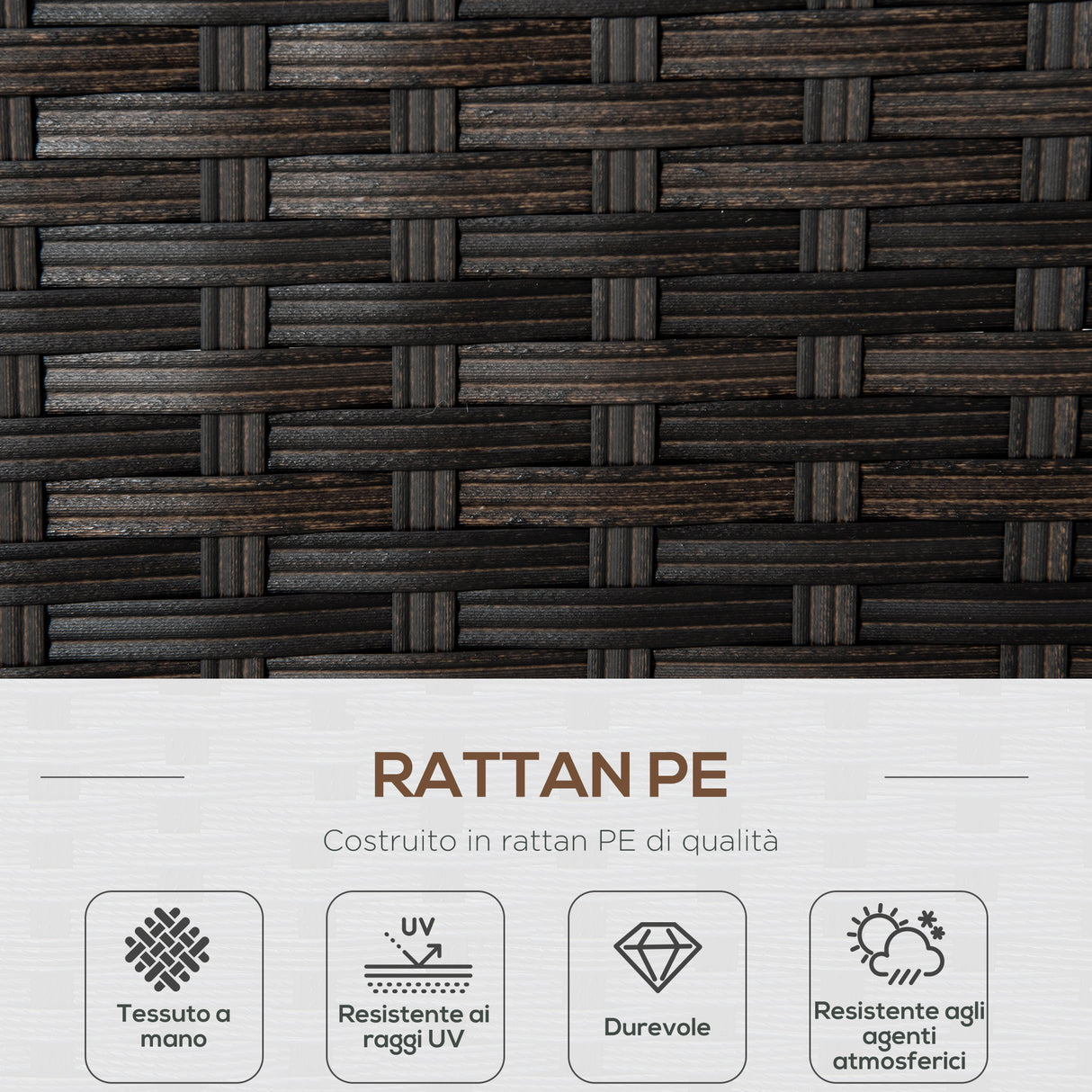 easycomfort easycomfort divano da giardino 2 posti in rattan pe divano da esterno con cuscini imbottiti e piedini regolabili 132x70x74cm marrone