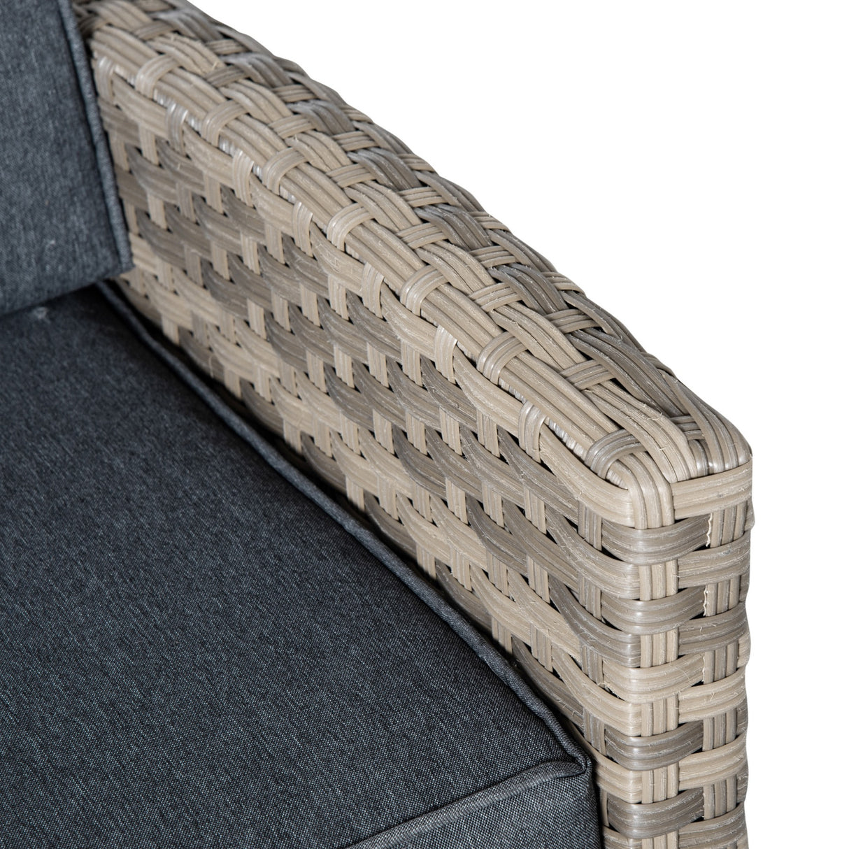 easycomfort easycomfort set salotto da giardino in rattan pe con divano 3 posti 2 poltrone 2 sgabelli e tavolo grigio