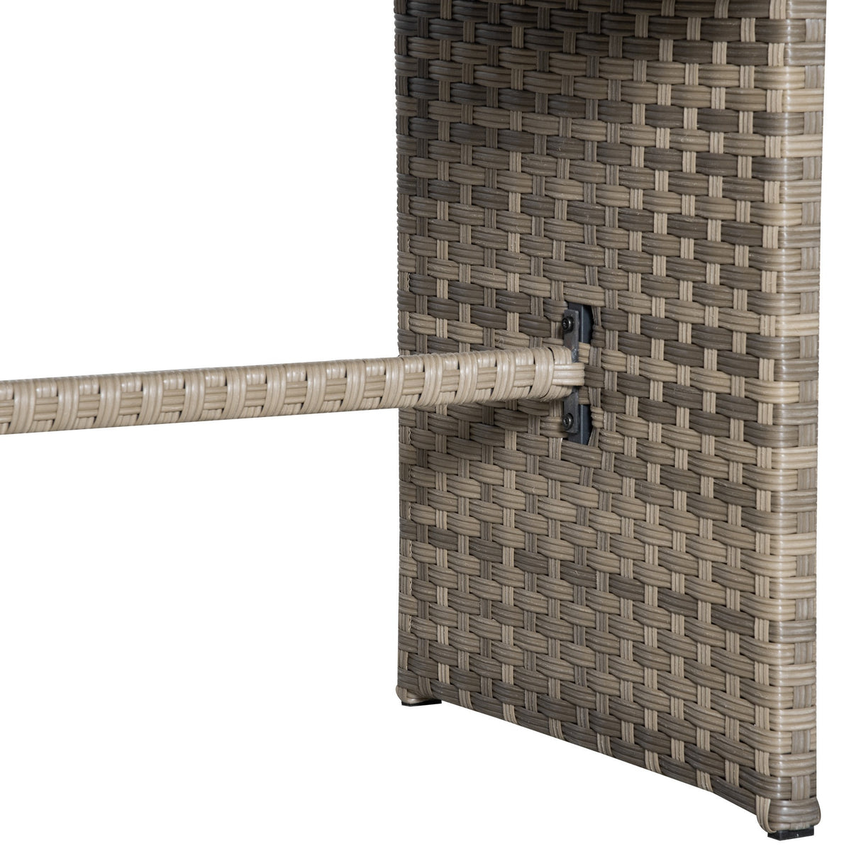 easycomfort easycomfort set salotto da giardino in rattan pe con divano 3 posti 2 poltrone 2 sgabelli e tavolo grigio