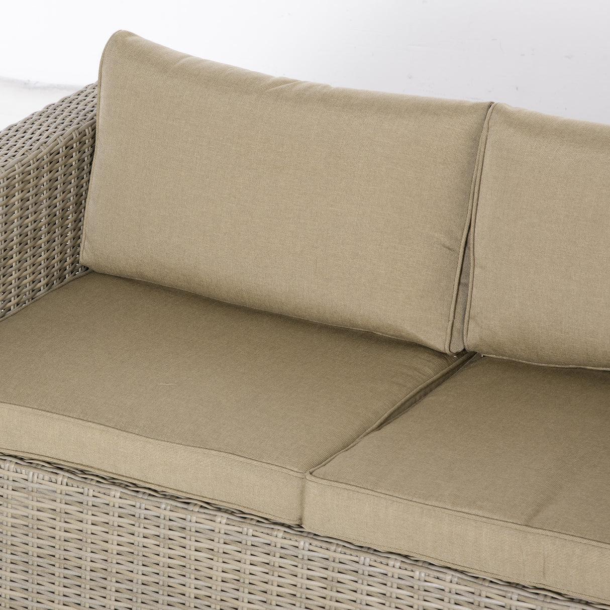 easycomfort easycomfort set mobili da giardino 4 pezzi in rattan pe salotto da esterno con 1 divano 2 poltrone 1 tavolino e cuscini rimovibili e lavabili kaki e beige
