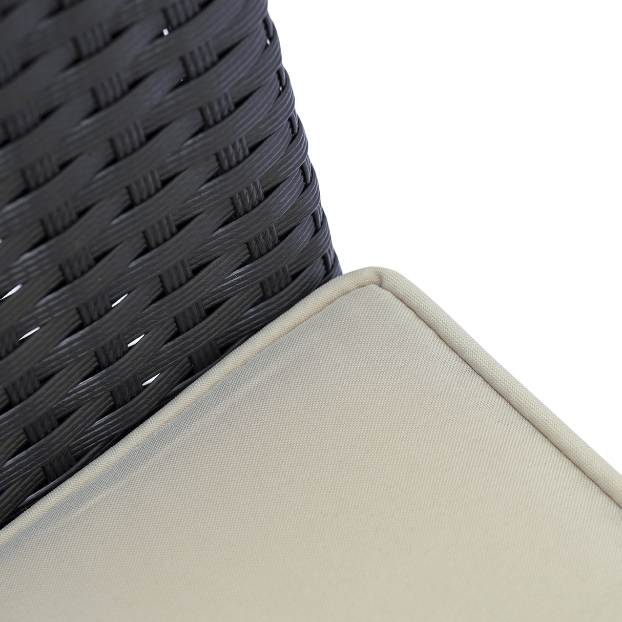 easycomfort easycomfort set tavolo e sedie da giardino 7 pezzi in pe rattan e legno con cuscini morbidi nero