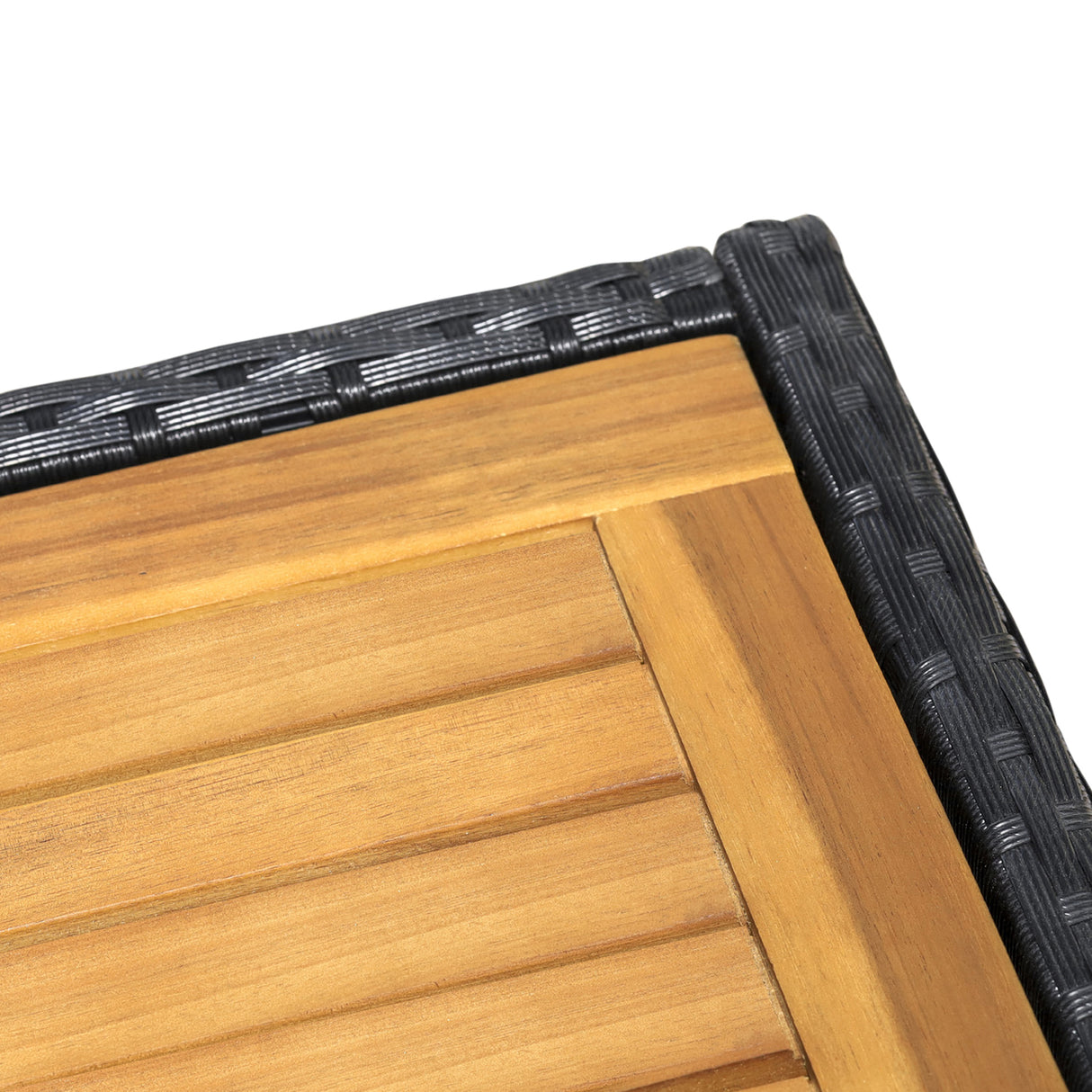 easycomfort easycomfort set tavolo e sedie da giardino 7 pezzi in pe rattan e legno con cuscini morbidi nero