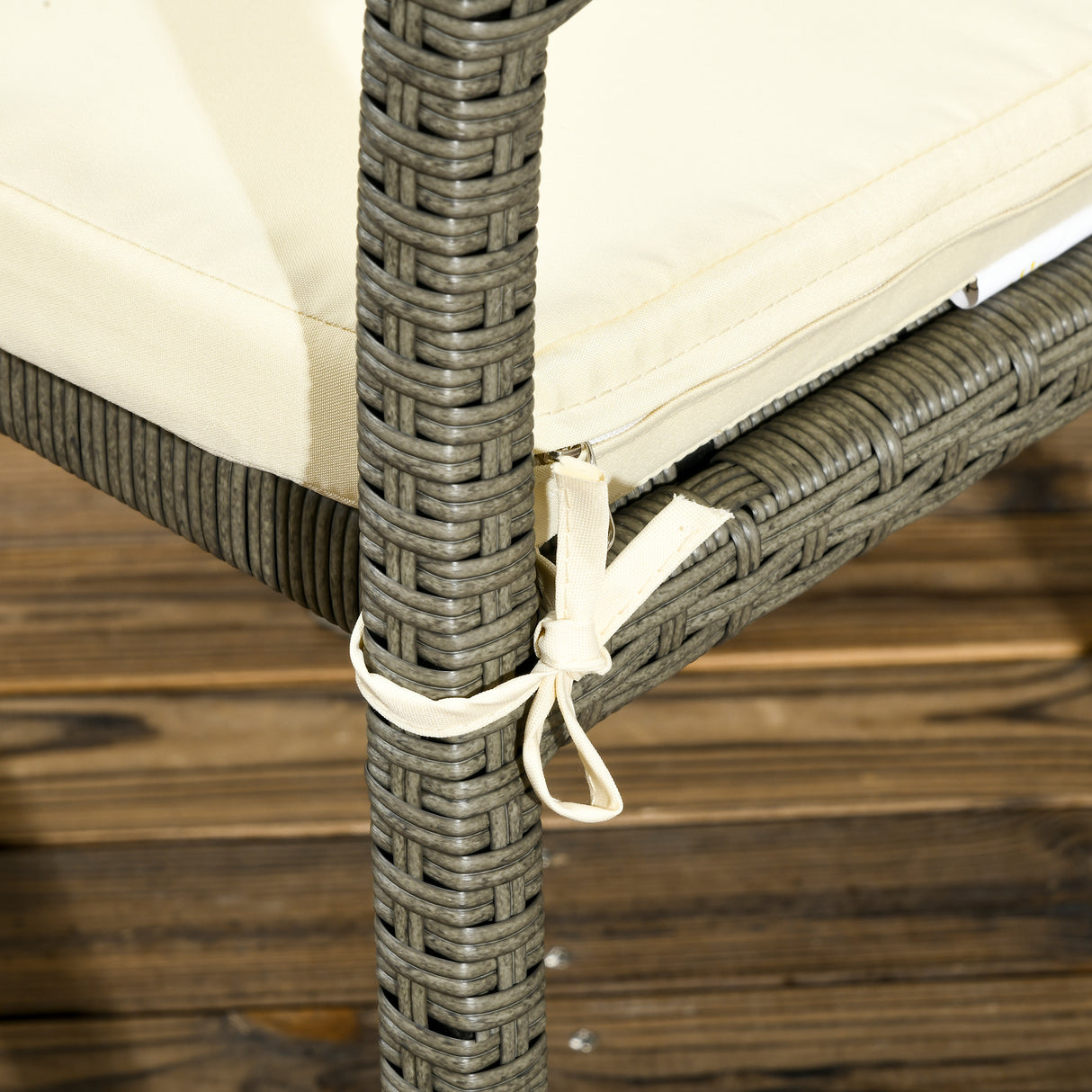 easycomfort easycomfort set da esterni in rattan pe con tavolo e 4 sedie con cuscini grigio