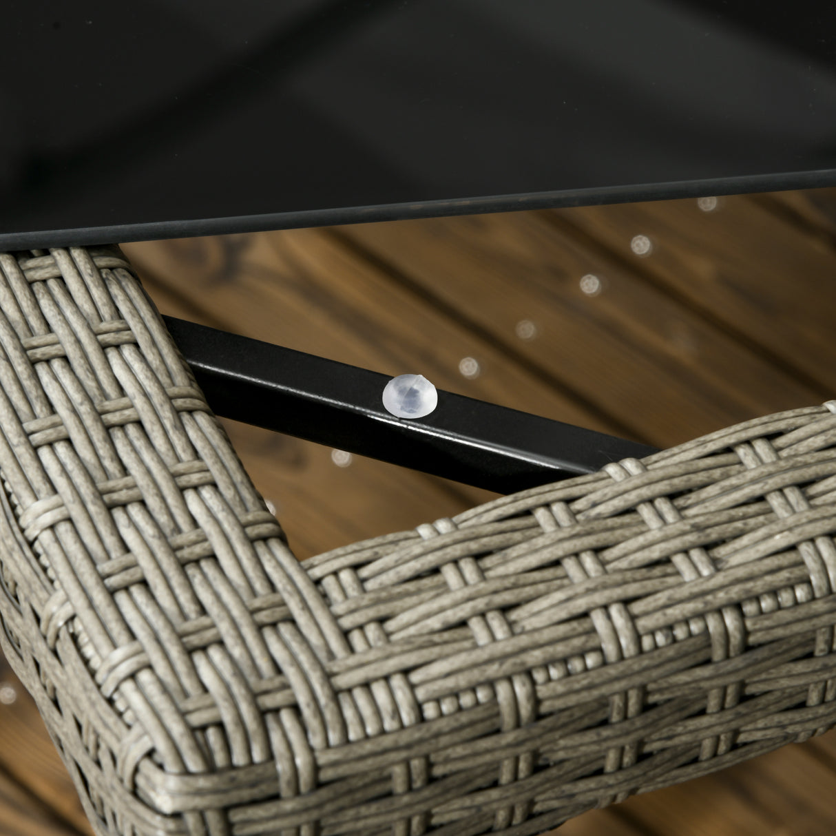 easycomfort easycomfort set da esterni in rattan pe con tavolo e 4 sedie con cuscini grigio