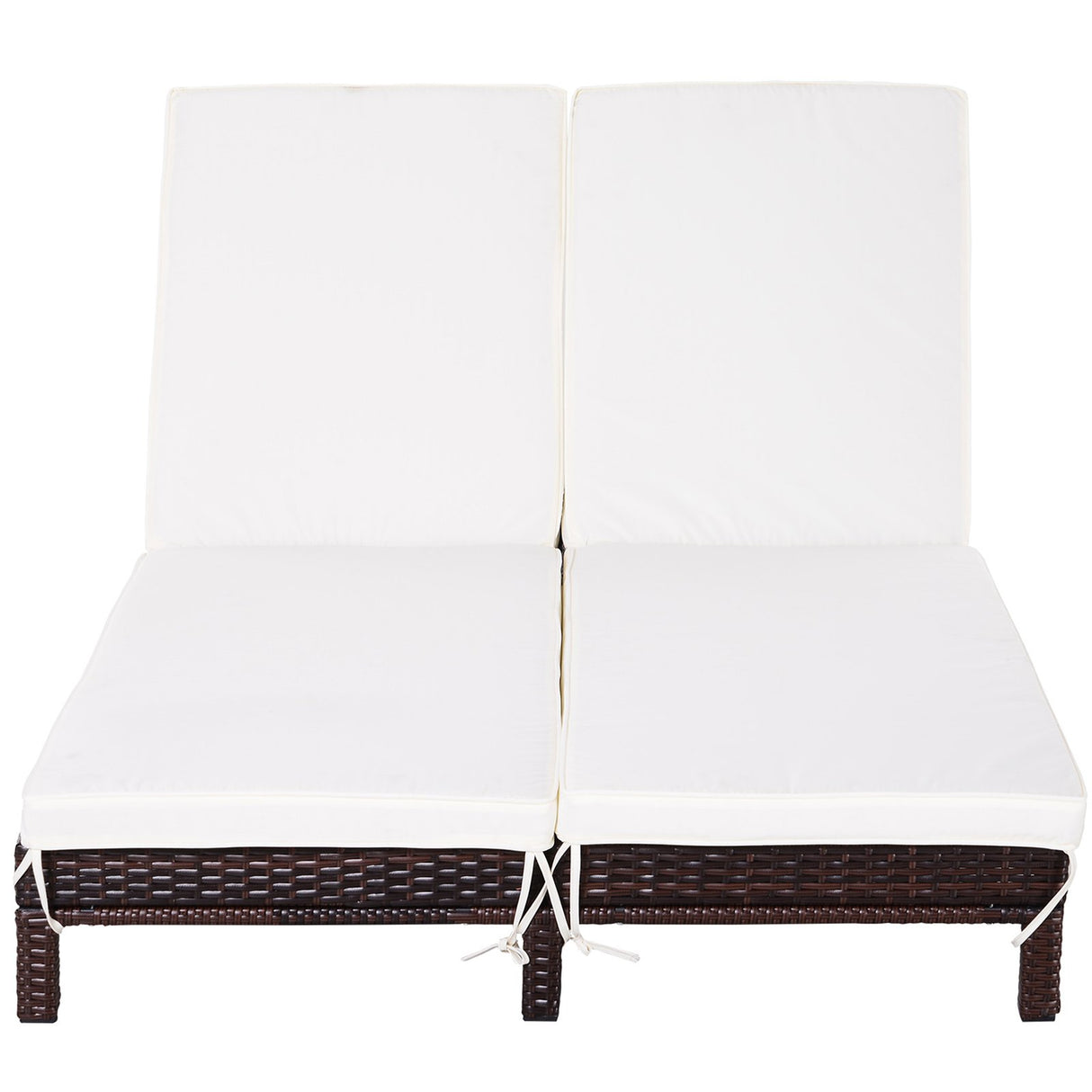easycomfort easycomfort lettino sdraio prendisole a 2 posti in pe rattan marrone con materassino bianco ean 8055776914992