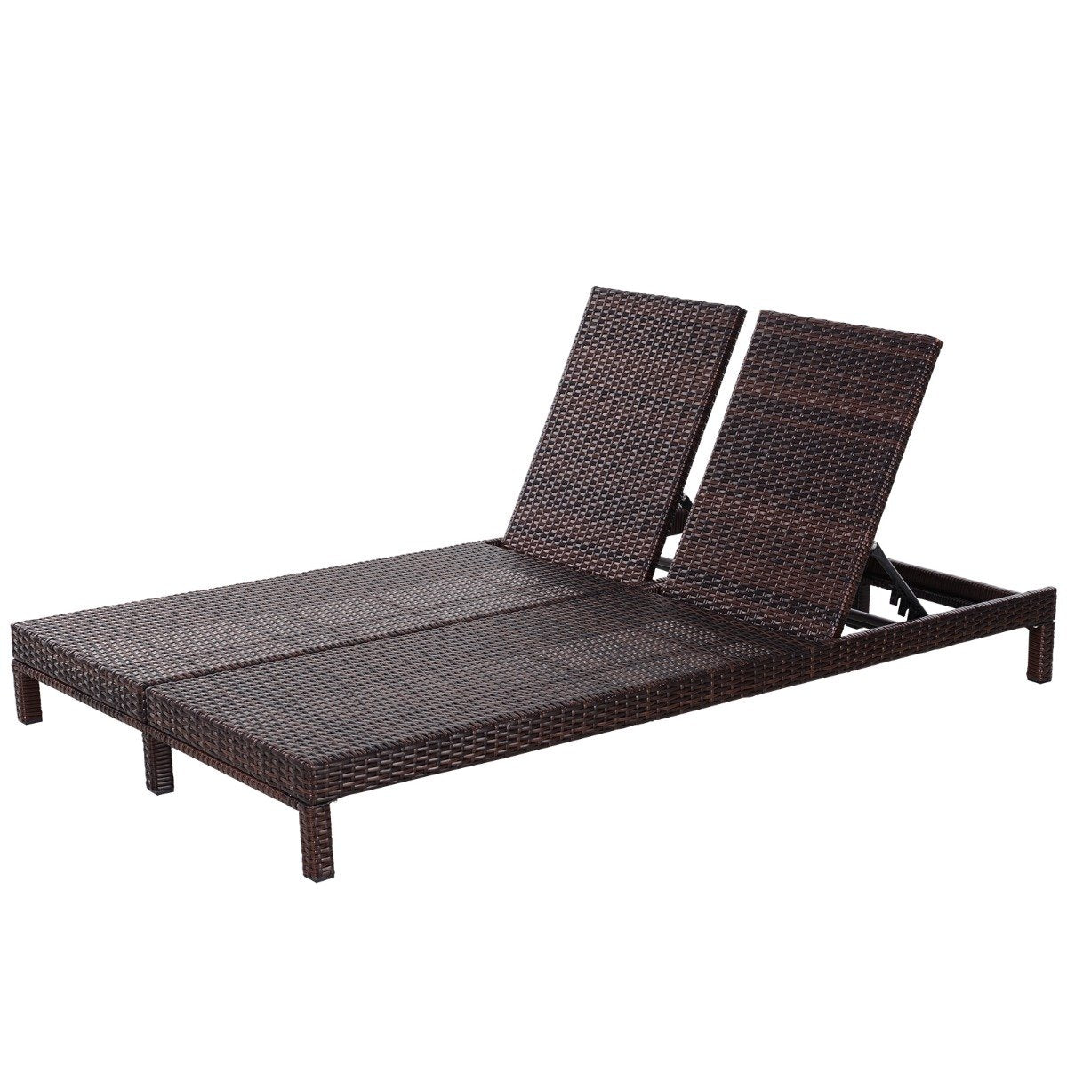 easycomfort easycomfort lettino sdraio prendisole a 2 posti in pe rattan marrone con materassino bianco ean 8055776914992