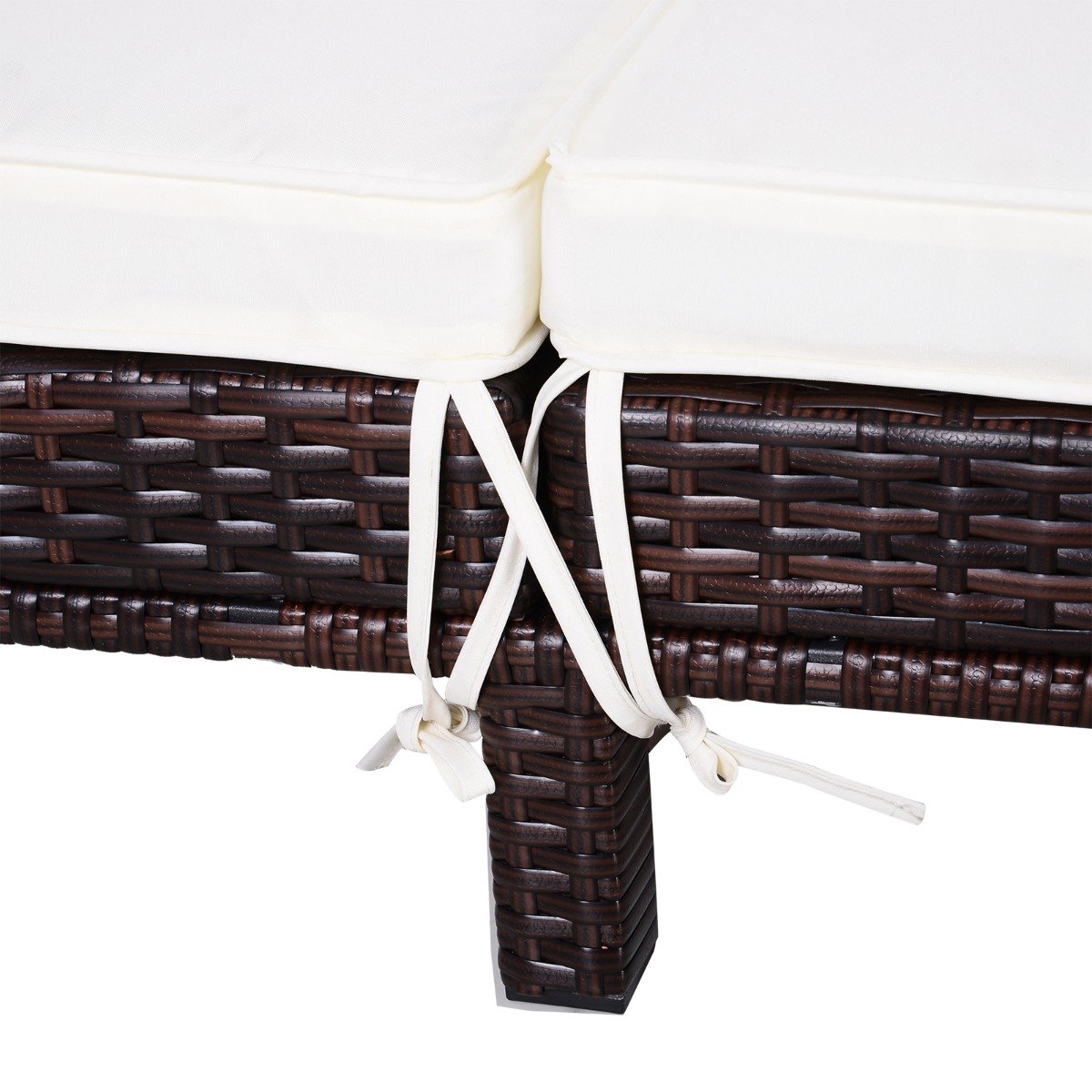 easycomfort easycomfort lettino sdraio prendisole a 2 posti in pe rattan marrone con materassino bianco ean 8055776914992