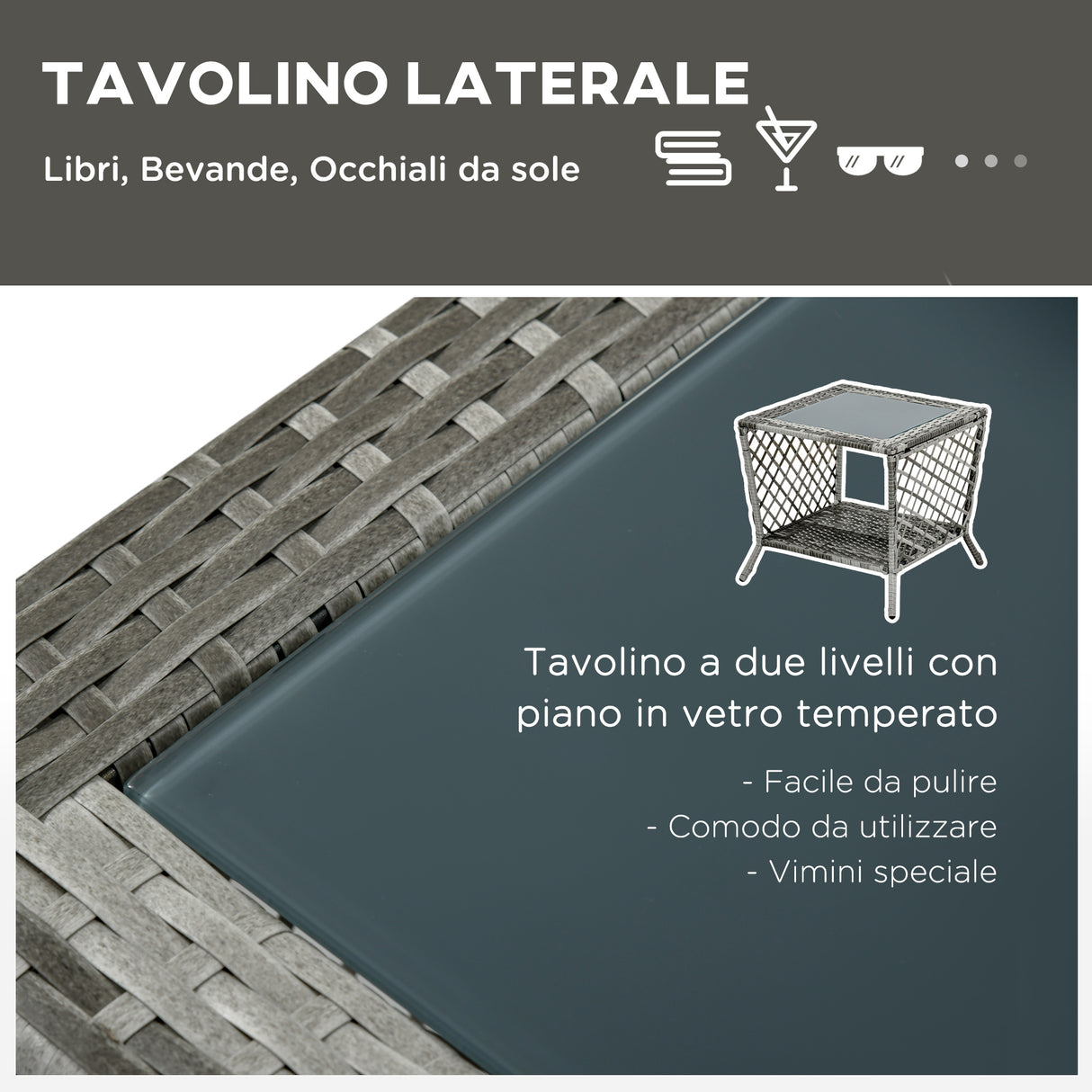 easycomfort easycomfort mobili da giardino set in rattan con sdraio da giardino regolabile e tavolino a 2 livelli