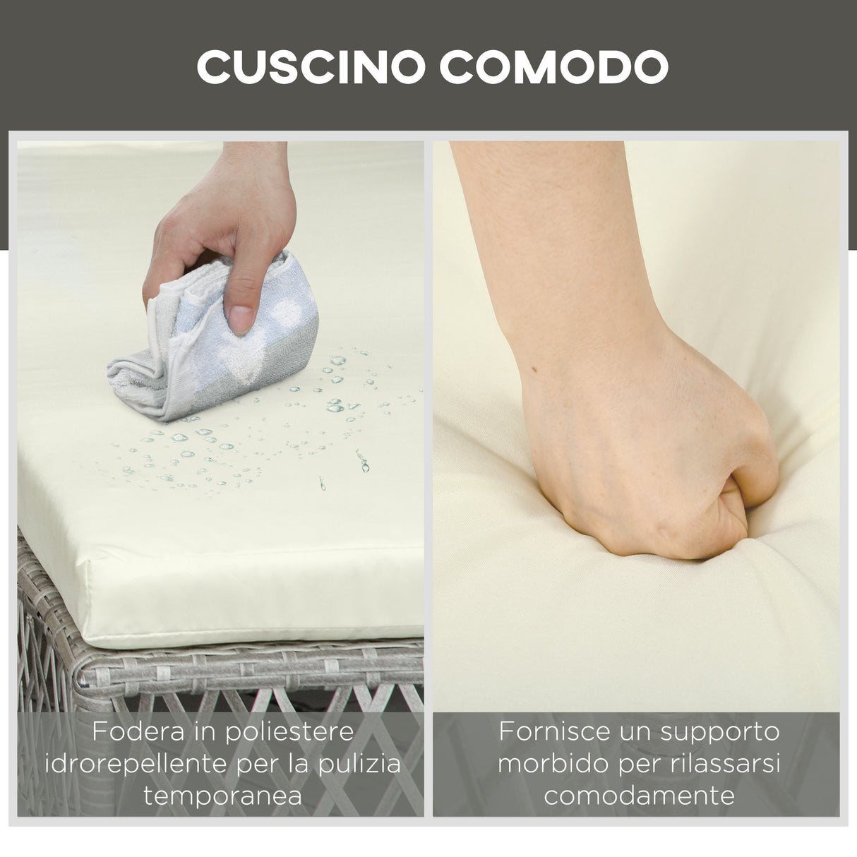 easycomfort easycomfort mobili da giardino set in rattan con sdraio da giardino regolabile e tavolino a 2 livelli