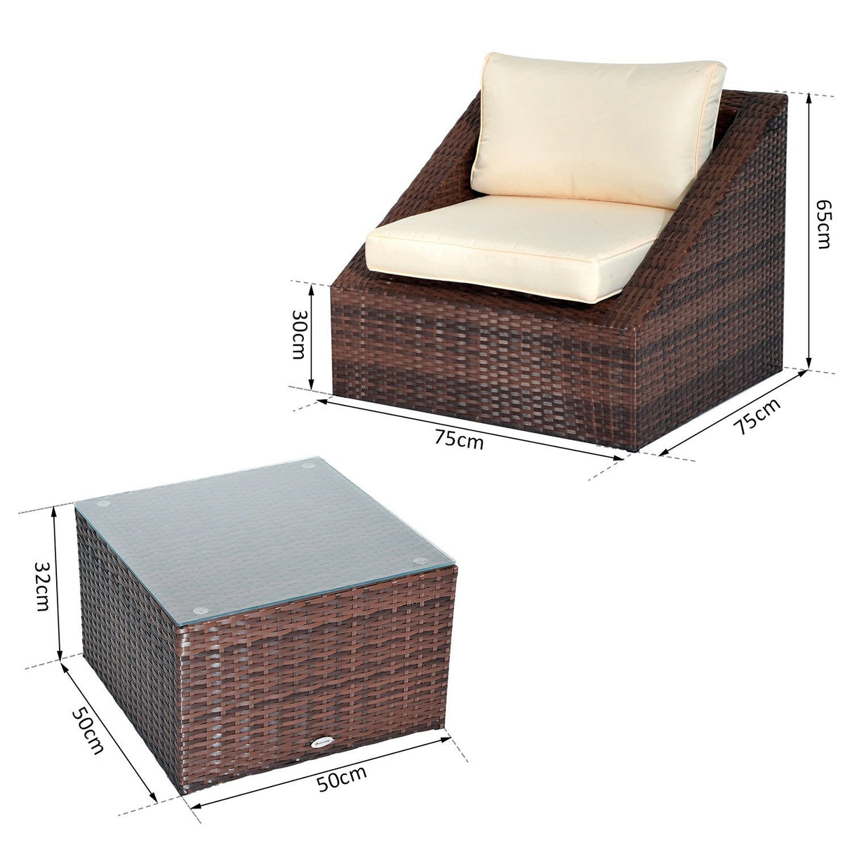 easycomfort easycomfort set mobili da giardino in pe rattan con tavolino e 2 poltrone ean 8055776915197