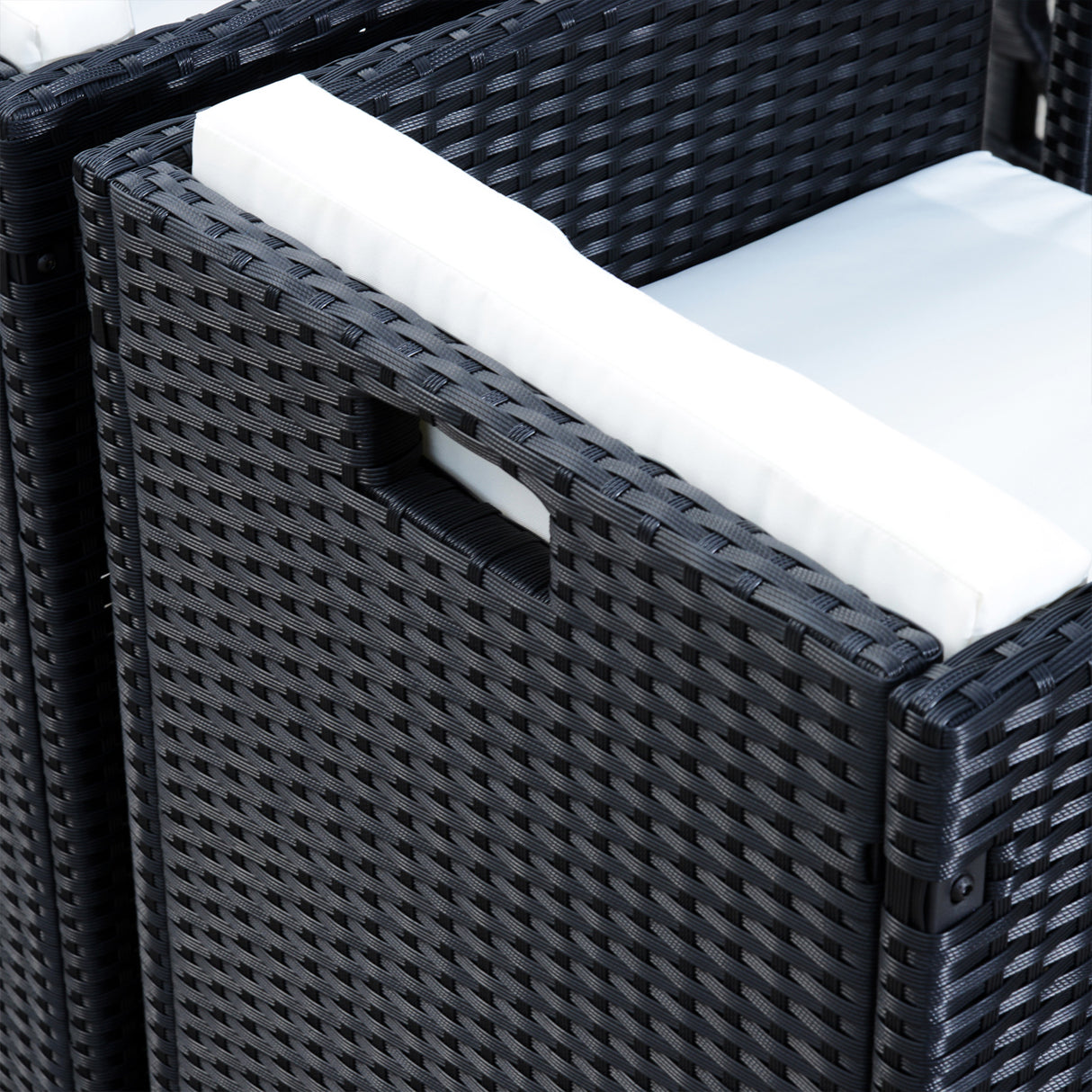 easycomfort easycomfort set mobili da giardino in pe rattan tavolo da pranzo con 4 sedie con cuscini nero