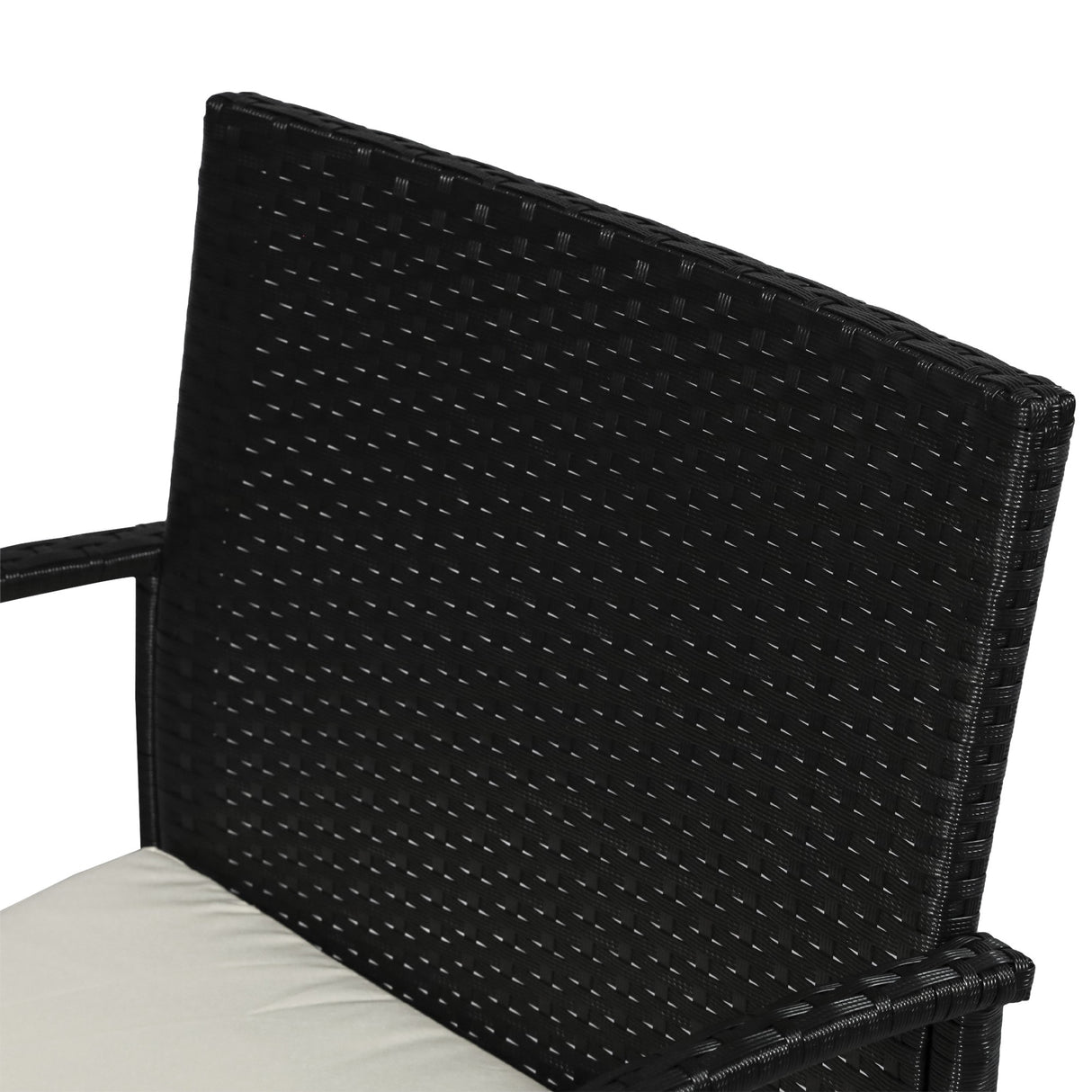 easycomfort easycomfort salotto da giardino in pe rattan con tavolino 2 poltrone e divano con cuscini nero ean 8054144139326