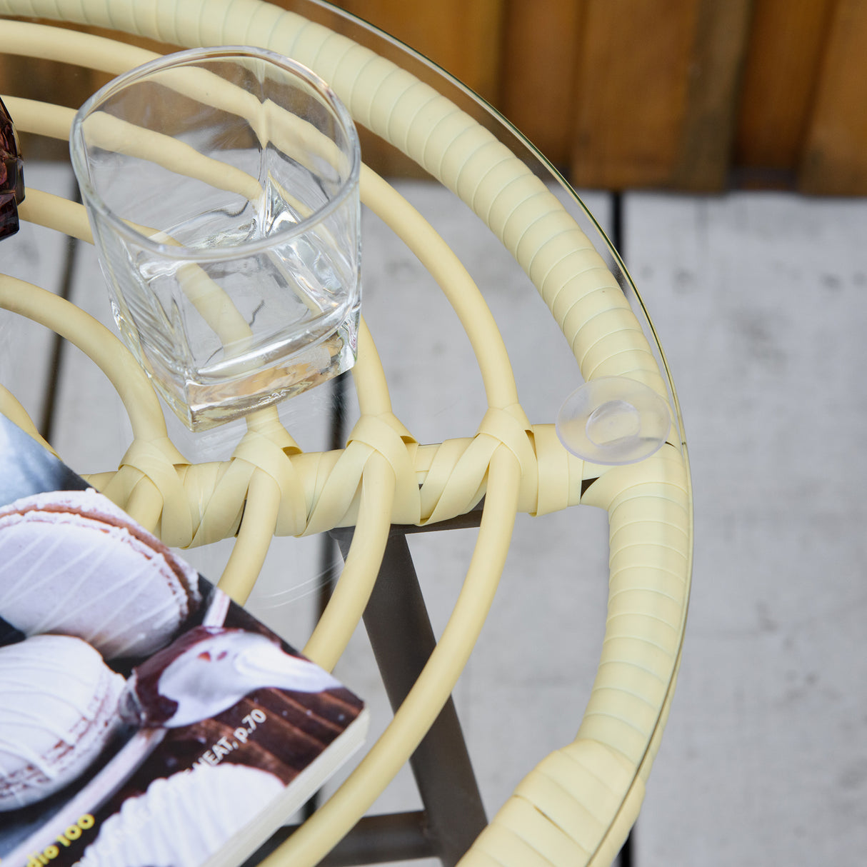 easycomfort easycomfort set mobili da giardino 3 pezzi con tavolino e sedie in rattan pe poilestere e acciaio per esterni crema