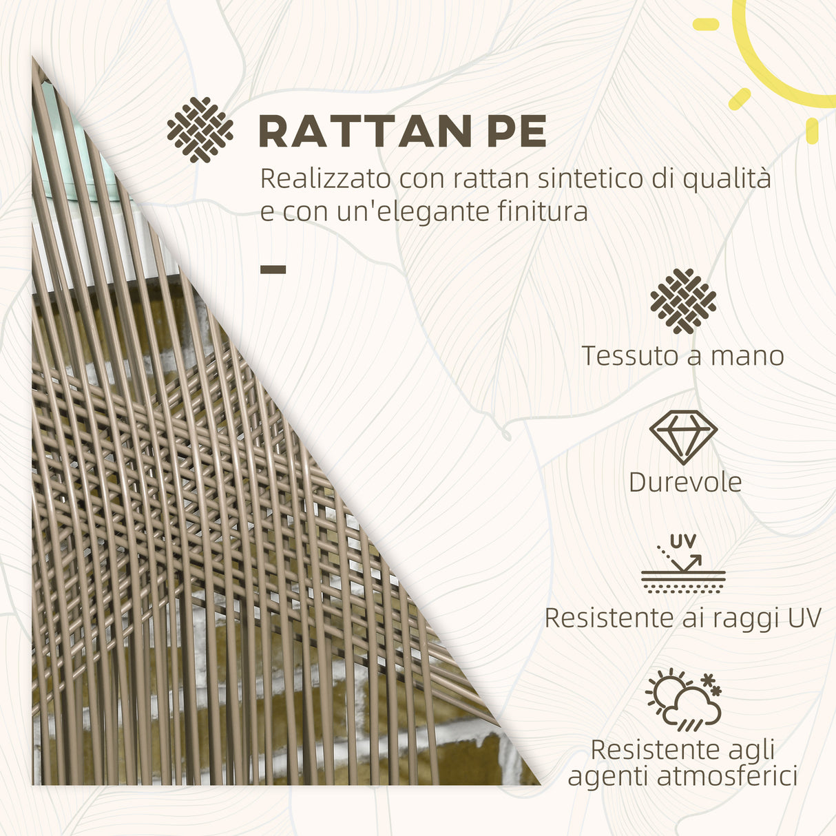 easycomfort easycomfort set tavolino e sedie da giardino 3 pezzi in rattan pe e acciaio con 2 sedie moderne e 1 tavolino da caffe