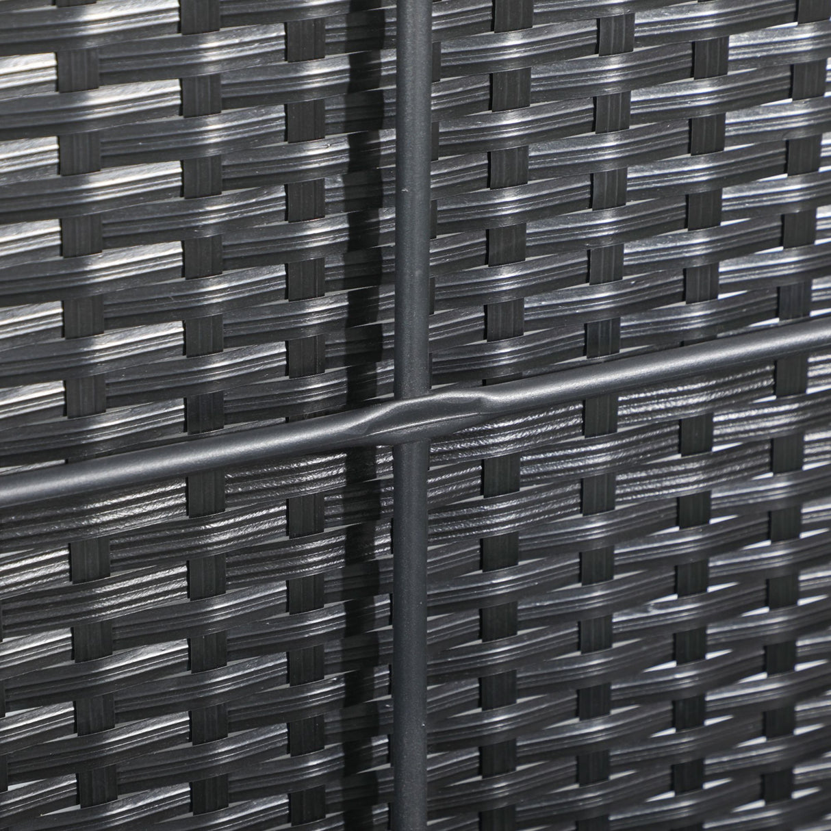 easycomfort easycomfort baule da giardino in rattan e acciaio con coperchio 95x60x53cm nero