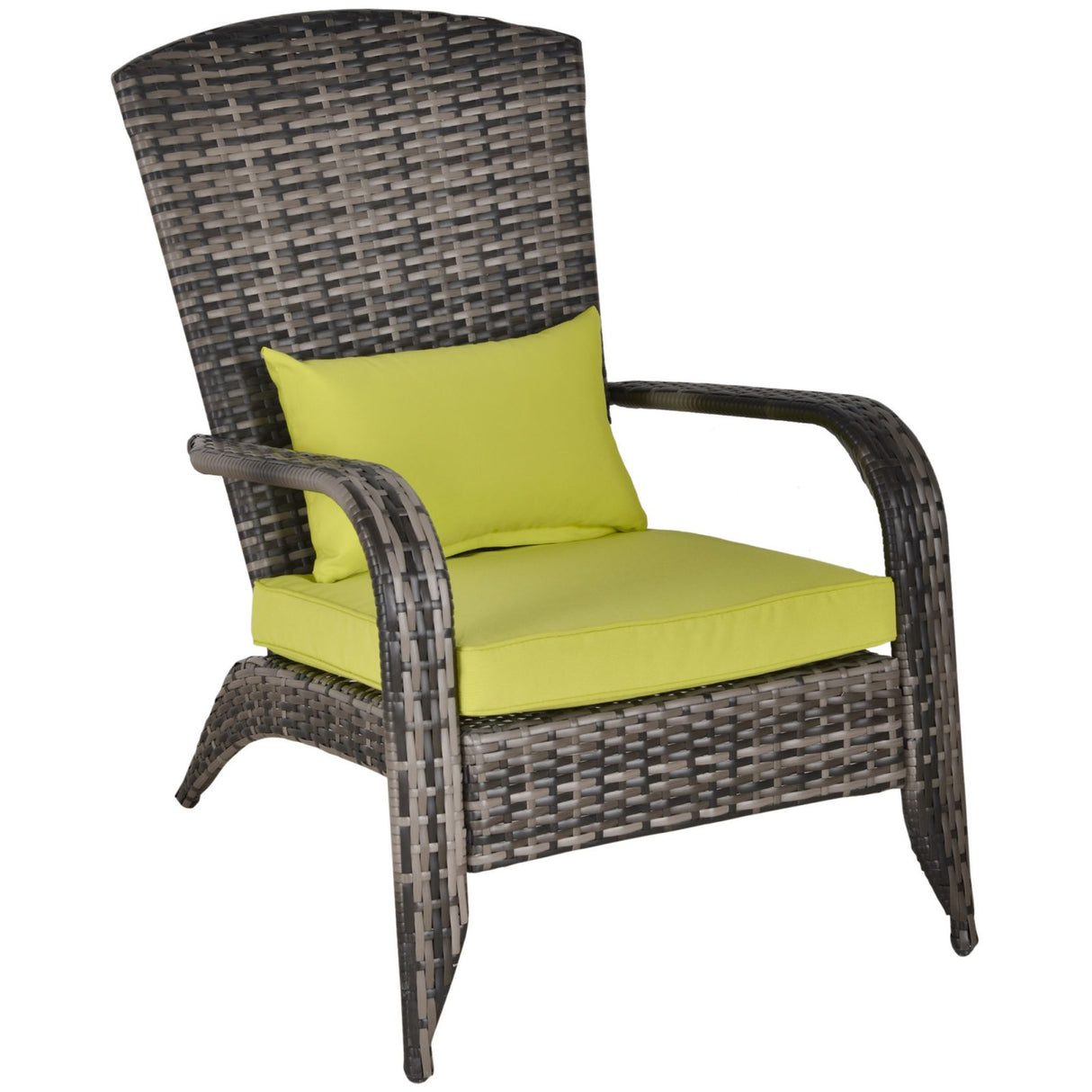 easycomfort easycomfort poltrona da giardino in pe rattan con braccioli e cuscini imbottiti grigia e verde