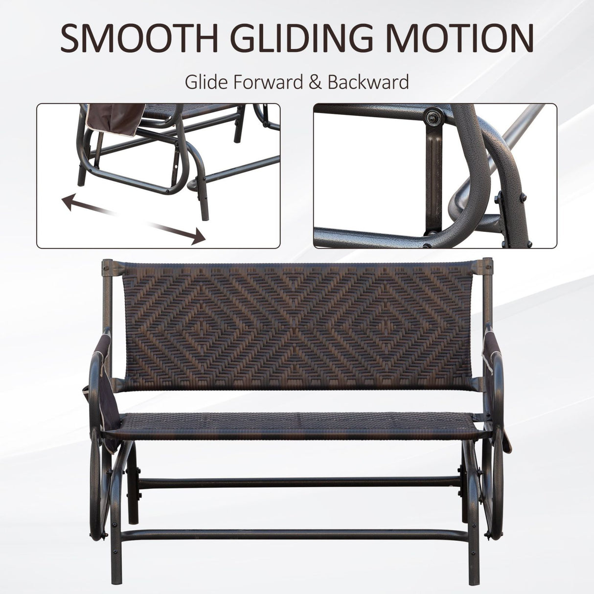 easycomfort easycomfort panchina a dondolo da giardino 2 posti in rattan con tasche laterali ean 8055776914046