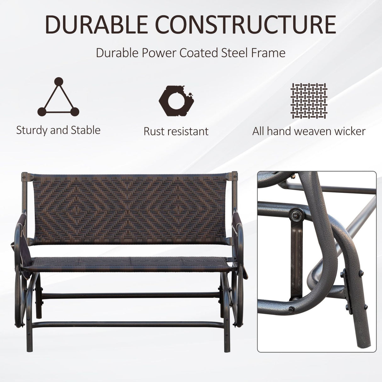 easycomfort easycomfort panchina a dondolo da giardino 2 posti in rattan con tasche laterali ean 8055776914046