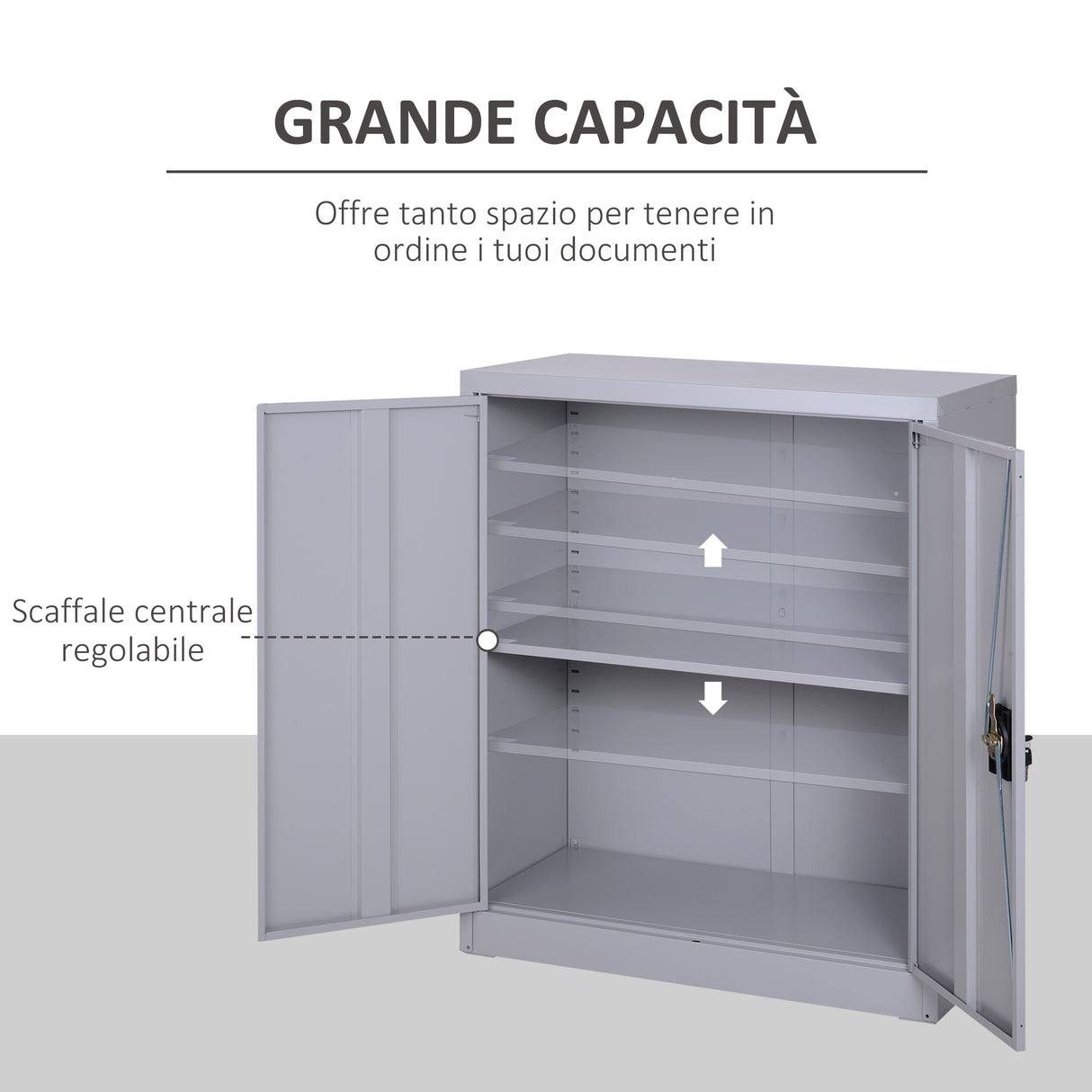 easycomfort easycomfort armadietto portadocumenti con chiusura di sicurezza in acciaio grigio 80x40x92.5cm ean 8054111848473