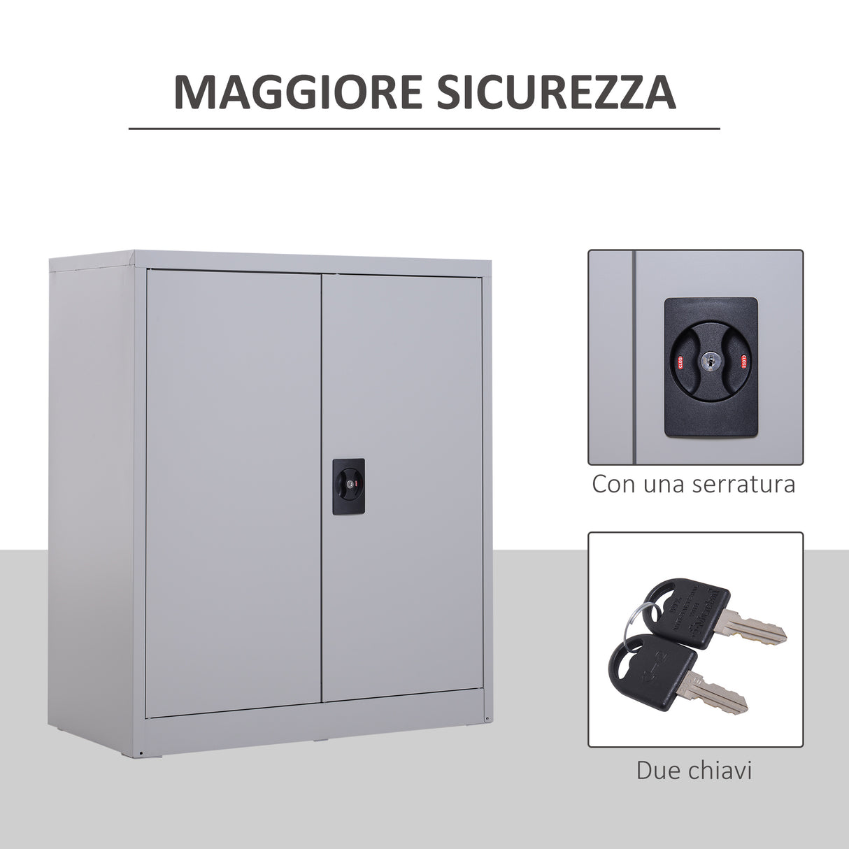easycomfort easycomfort armadietto portadocumenti con chiusura di sicurezza in acciaio grigio 80x40x92.5cm ean 8054111848473