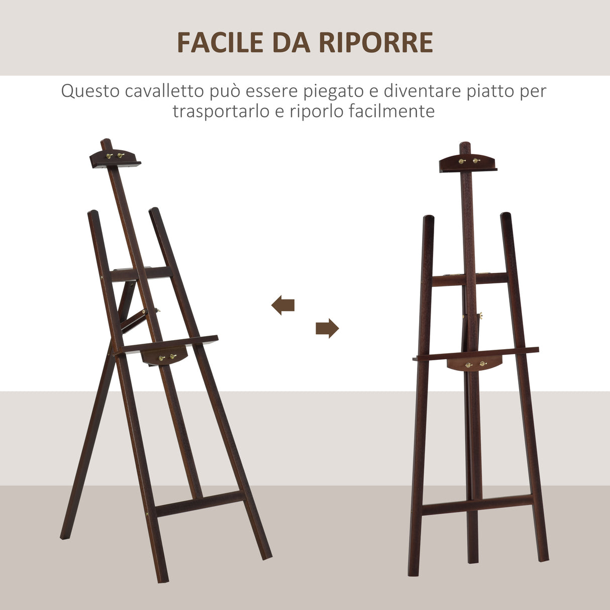 easycomfort easycomfort cavalletto pittura studio professionale altezza e inclinazione regolabili in legno marrone
