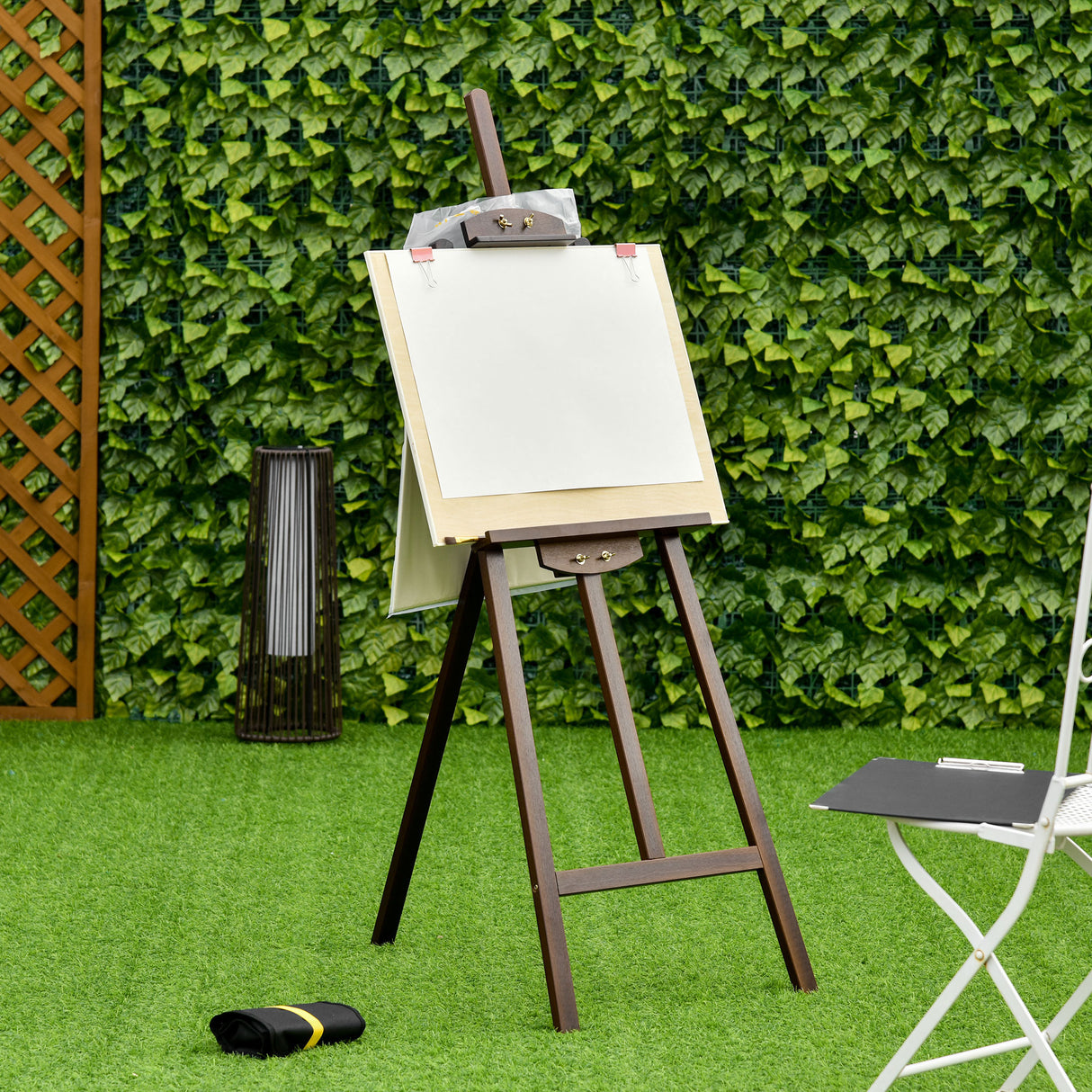 easycomfort easycomfort cavalletto pittura studio professionale altezza e inclinazione regolabili in legno marrone