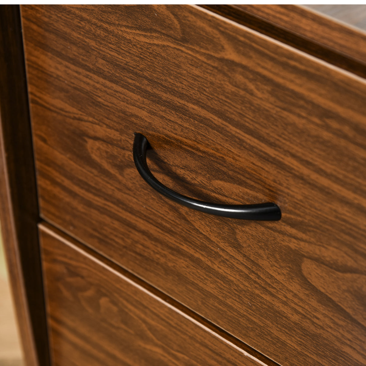 easycomfort easycomfort scrivania porta pc in legno con cassetti e porta tastiera casa e ufficio marrone noce ean 8054144132327