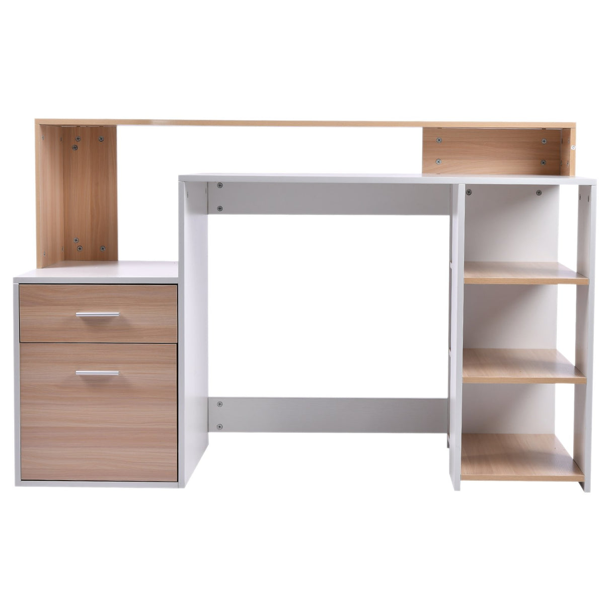 easycomfort easycomfort moderna scrivania per computer con ripiani in legno mdf 137x55x92cm ean 8054111846738
