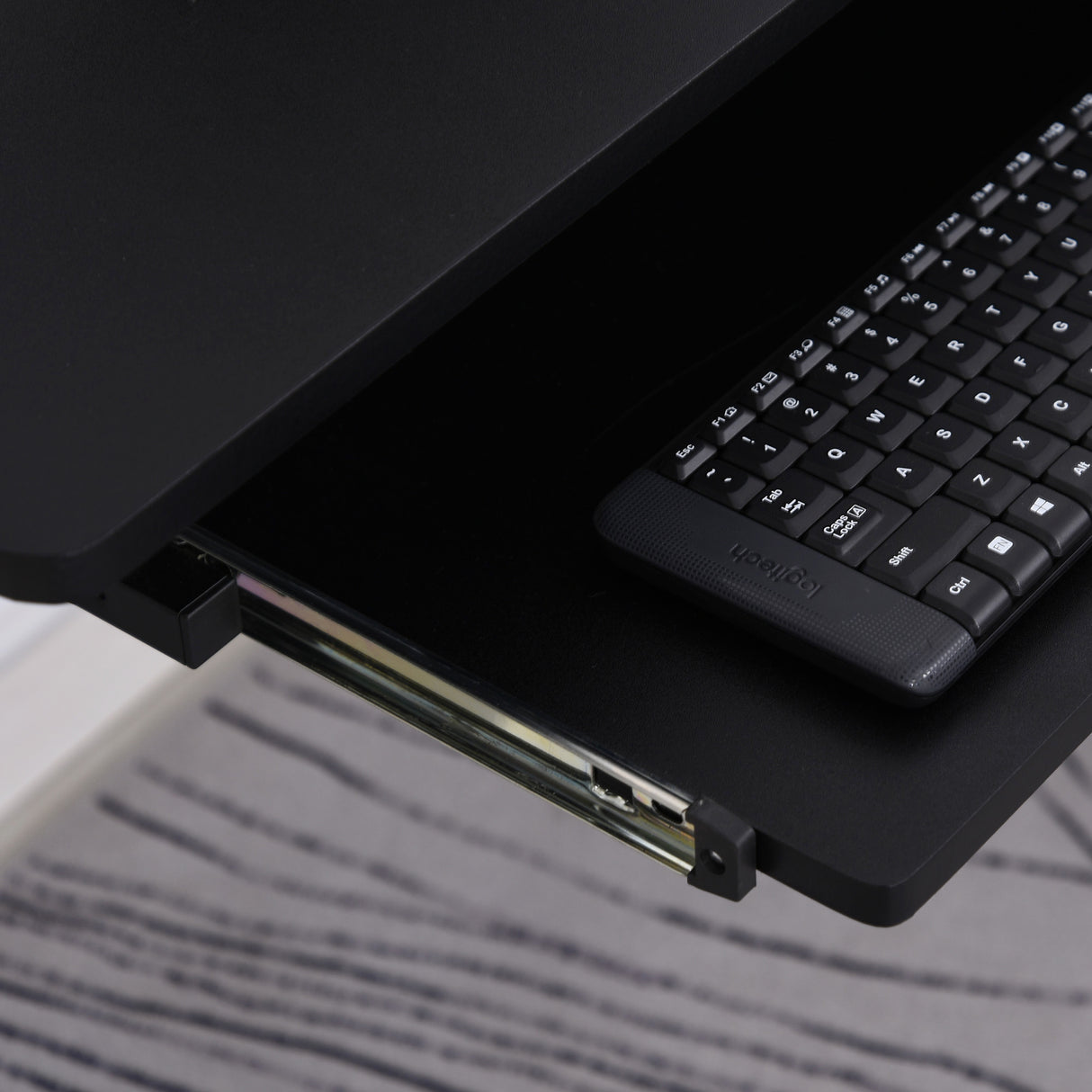 easycomfort easycomfort scrivania gaming angolare e salvaspazio con ripiano tastiera estraibile nera ean 8054111848558