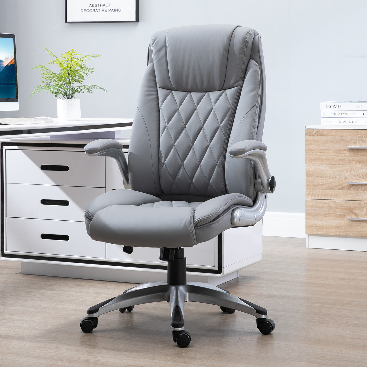 easycomfort easycomfort sedia da ufficio ergonomica con imbottitura altezza regolabile e 5 ruote 69 5x76x113 121 cm grigio