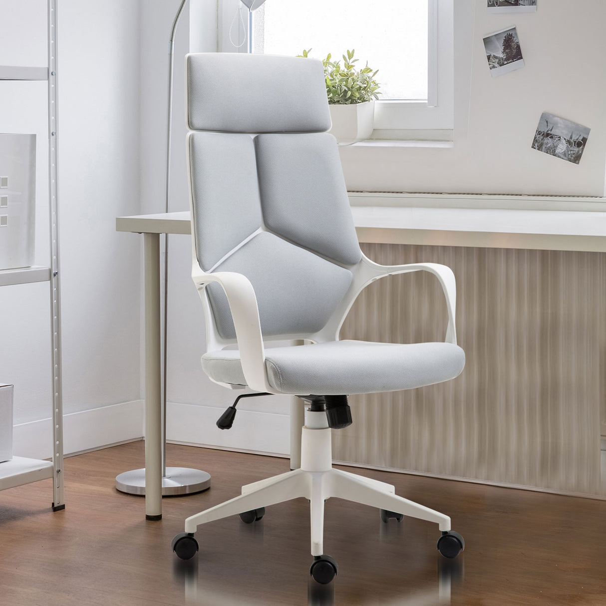 easycomfort easycomfort sedia da ufficio ergonomica poltrona presidenziale in tessuto regolabile e girevole in mesh grigio ean 8055776910215