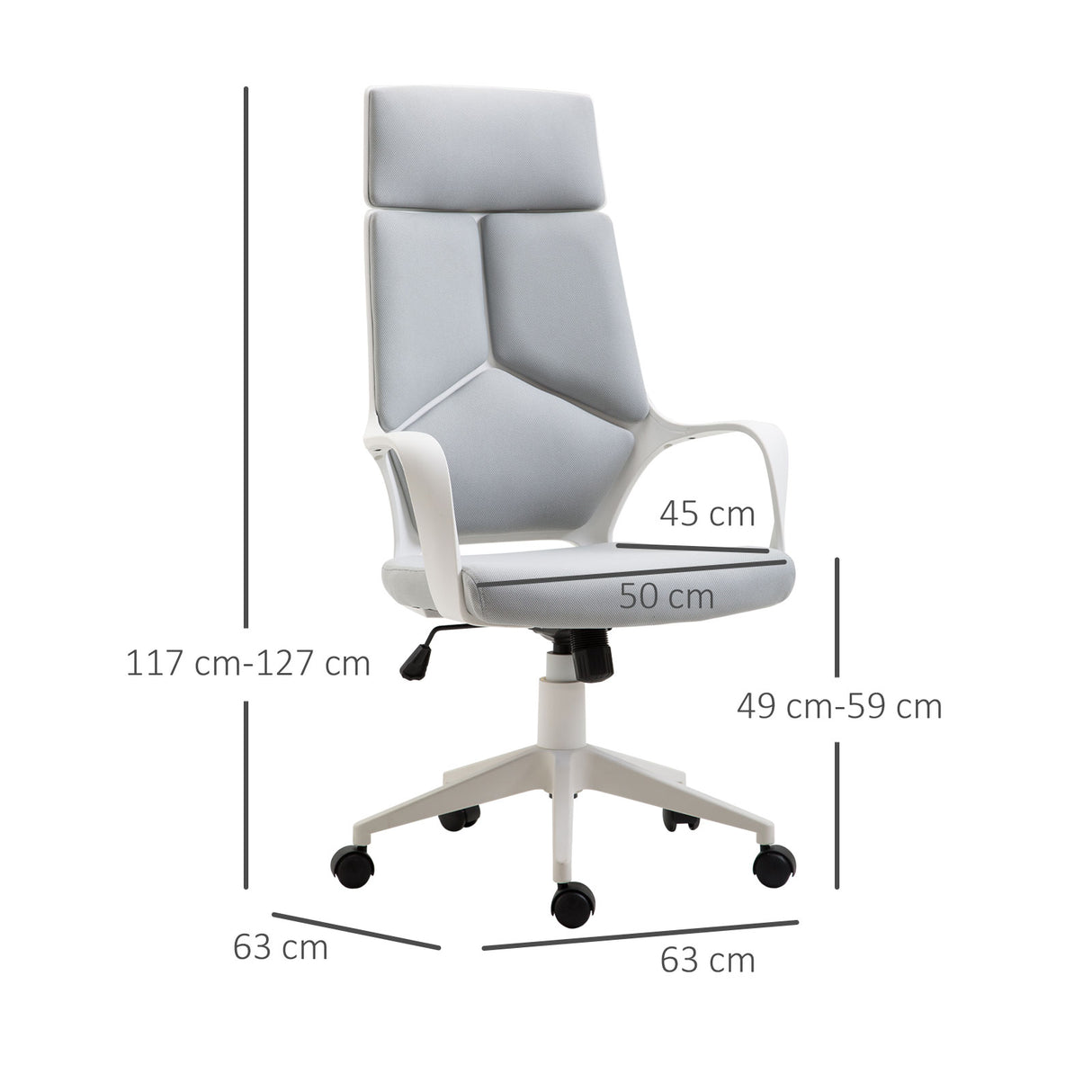 easycomfort easycomfort sedia da ufficio ergonomica poltrona presidenziale in tessuto regolabile e girevole in mesh grigio ean 8055776910215