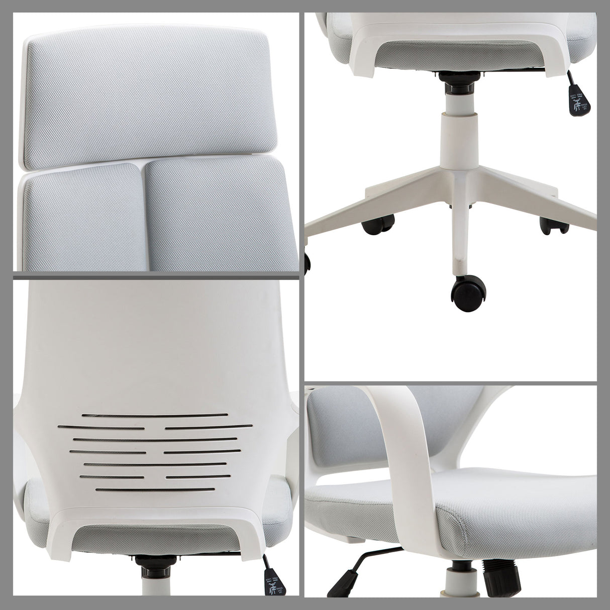 easycomfort easycomfort sedia da ufficio ergonomica poltrona presidenziale in tessuto regolabile e girevole in mesh grigio ean 8055776910215