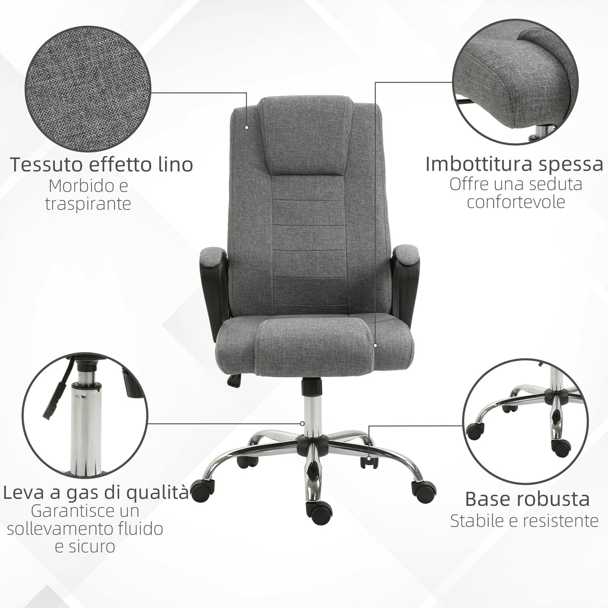 easycomfort easycomfort sedia ufficio poltrona da ufficio ergonomica sedia scrivania con altezza e inclinazione regolabile grigio ean 8055776912868